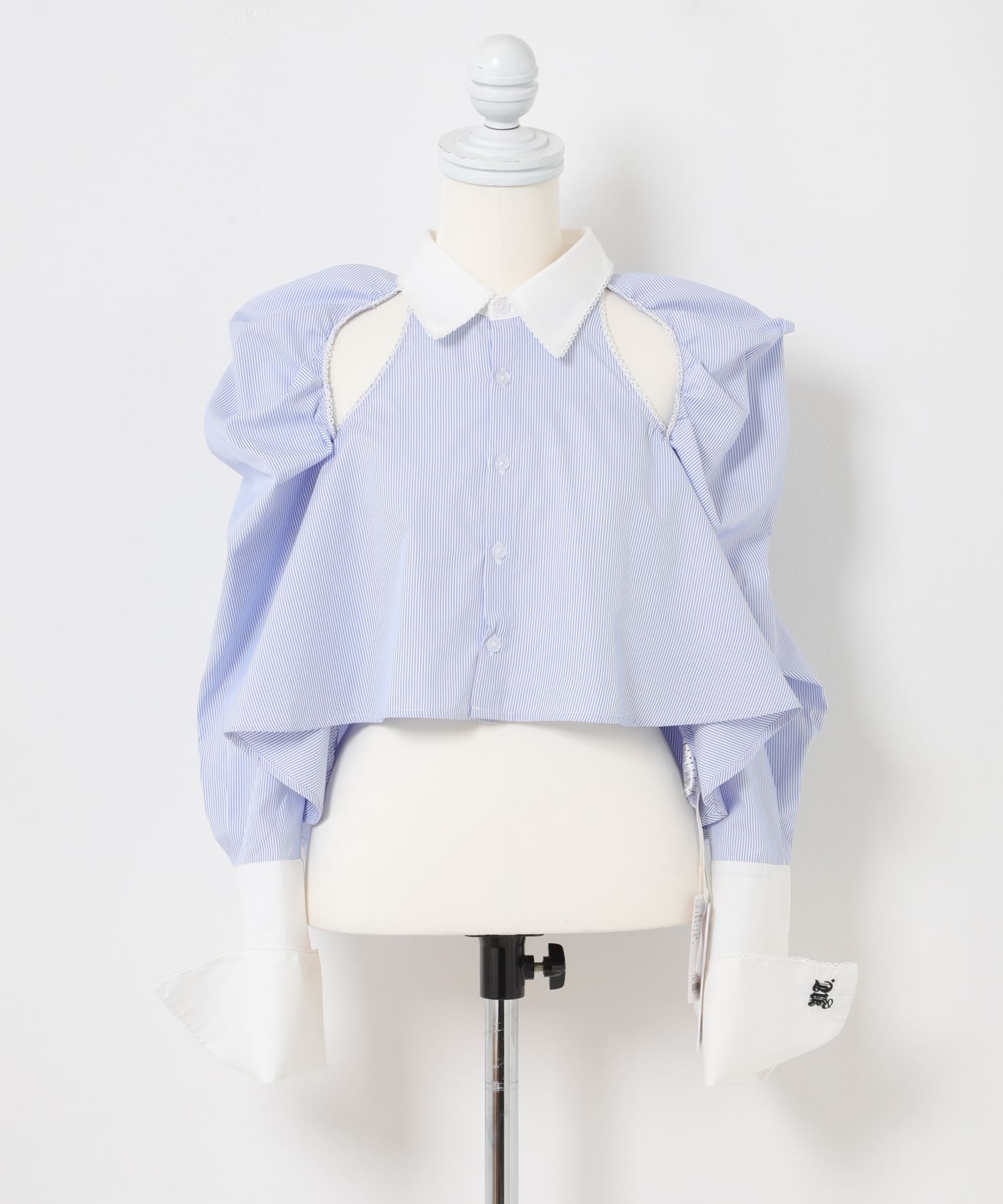 neith.tokyo　CLERIC FLARE SHIRT BLUE Free