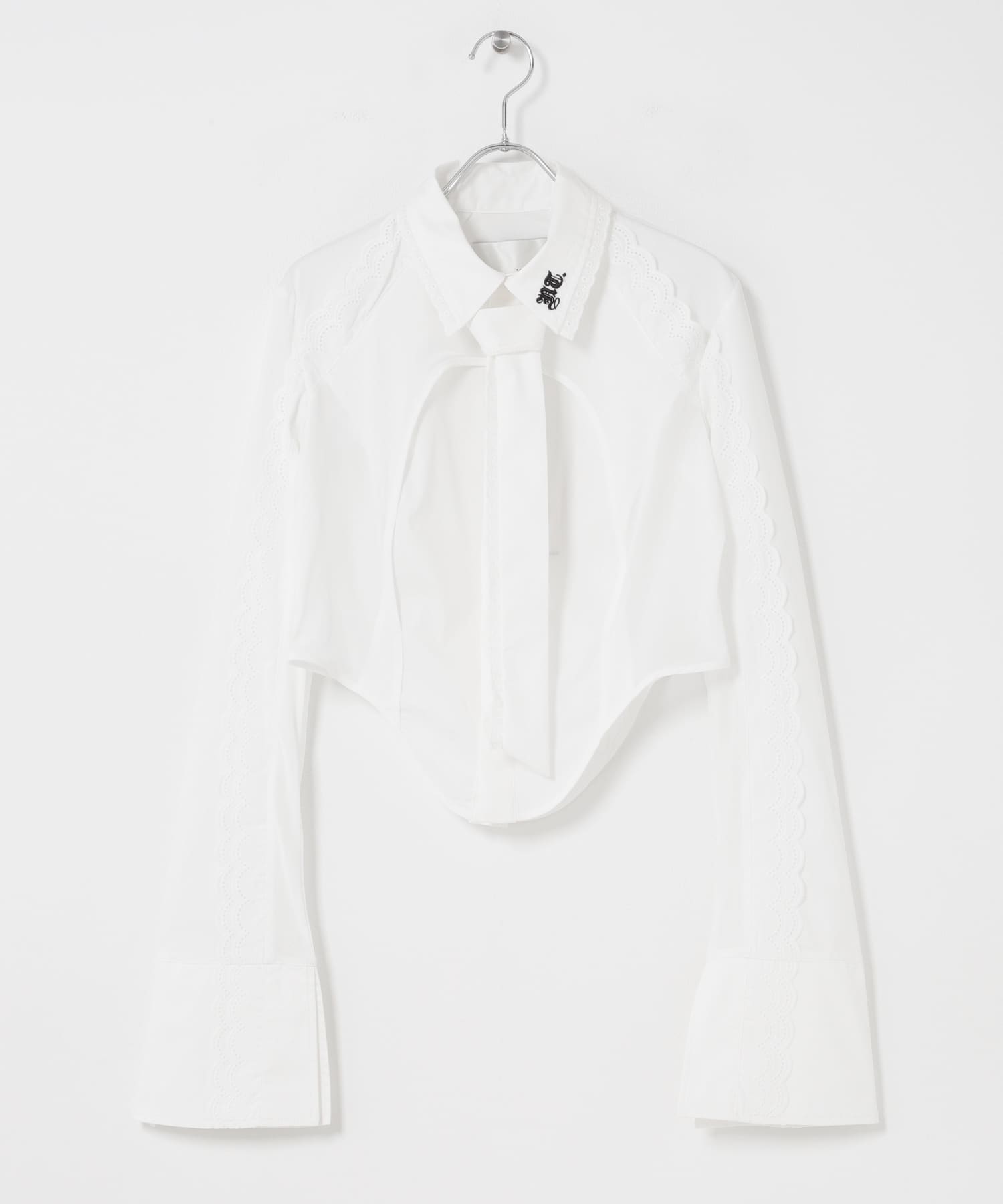 neith.tokyo　HANDKERCHIEF TIED SHIRT WHITE Free