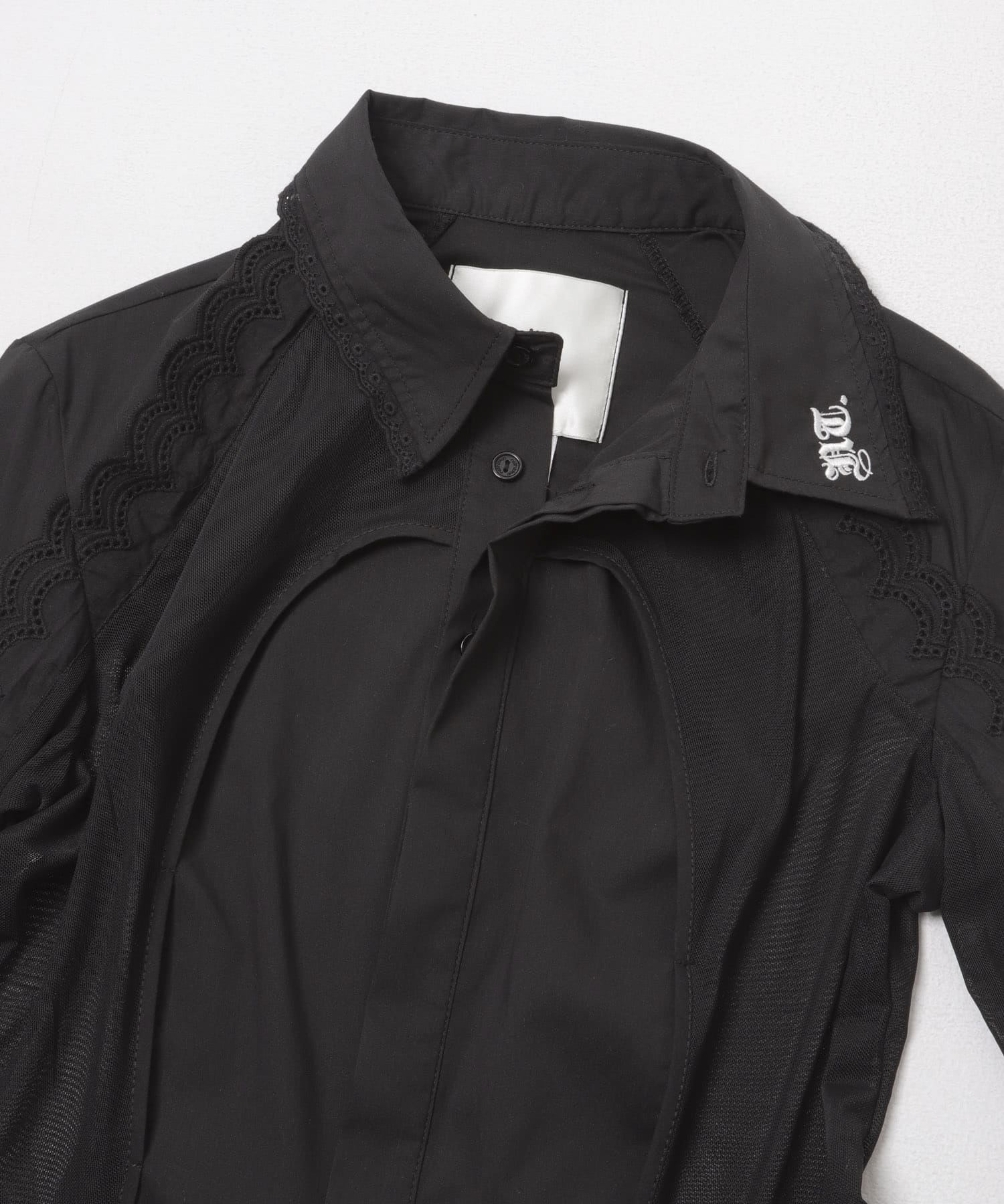 neith.tokyo　HANDKERCHIEF TIED SHIRT BLACK Free