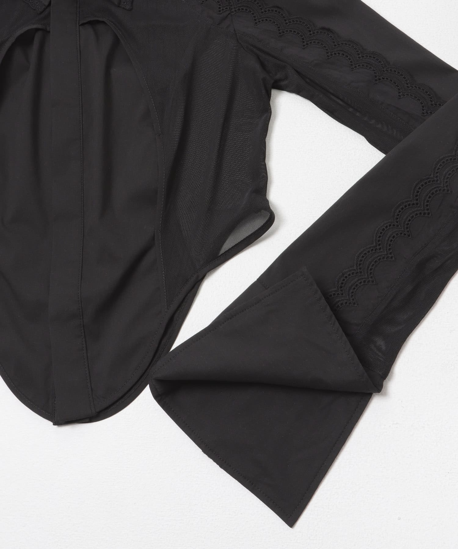 neith.tokyo　HANDKERCHIEF TIED SHIRT BLACK Free