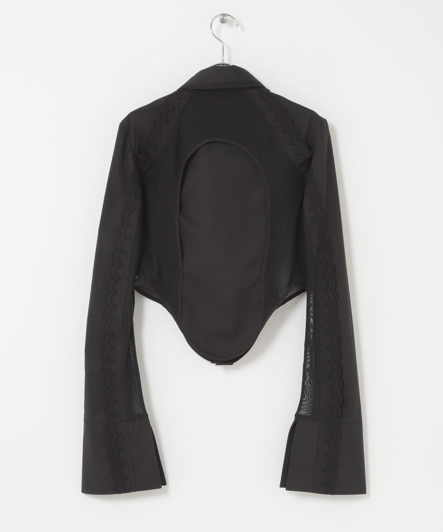neith.tokyo　HANDKERCHIEF TIED SHIRT BLACK Free
