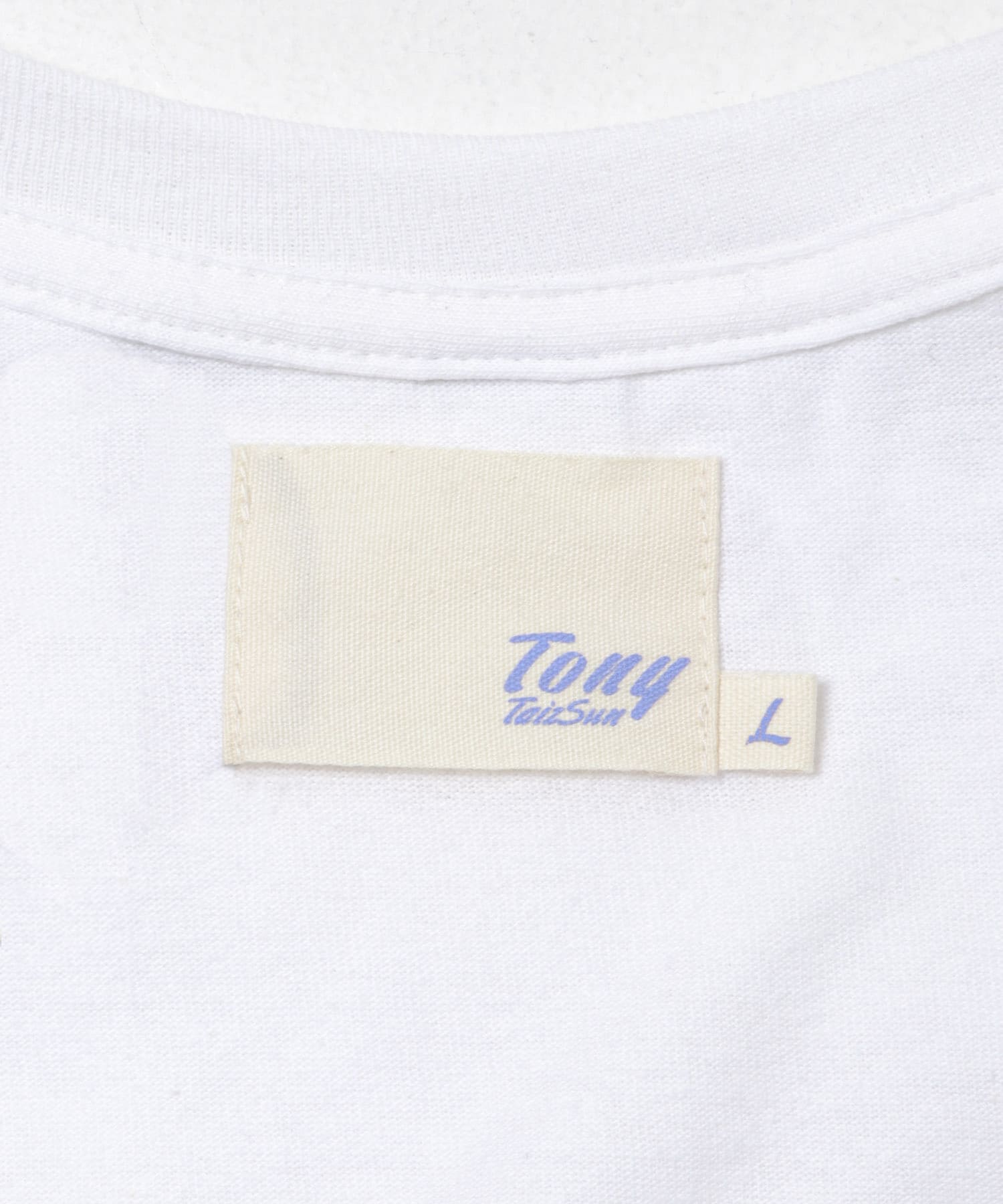 TONY　I DON’T WANT TO WORK L/S POCKET TEE WHT L