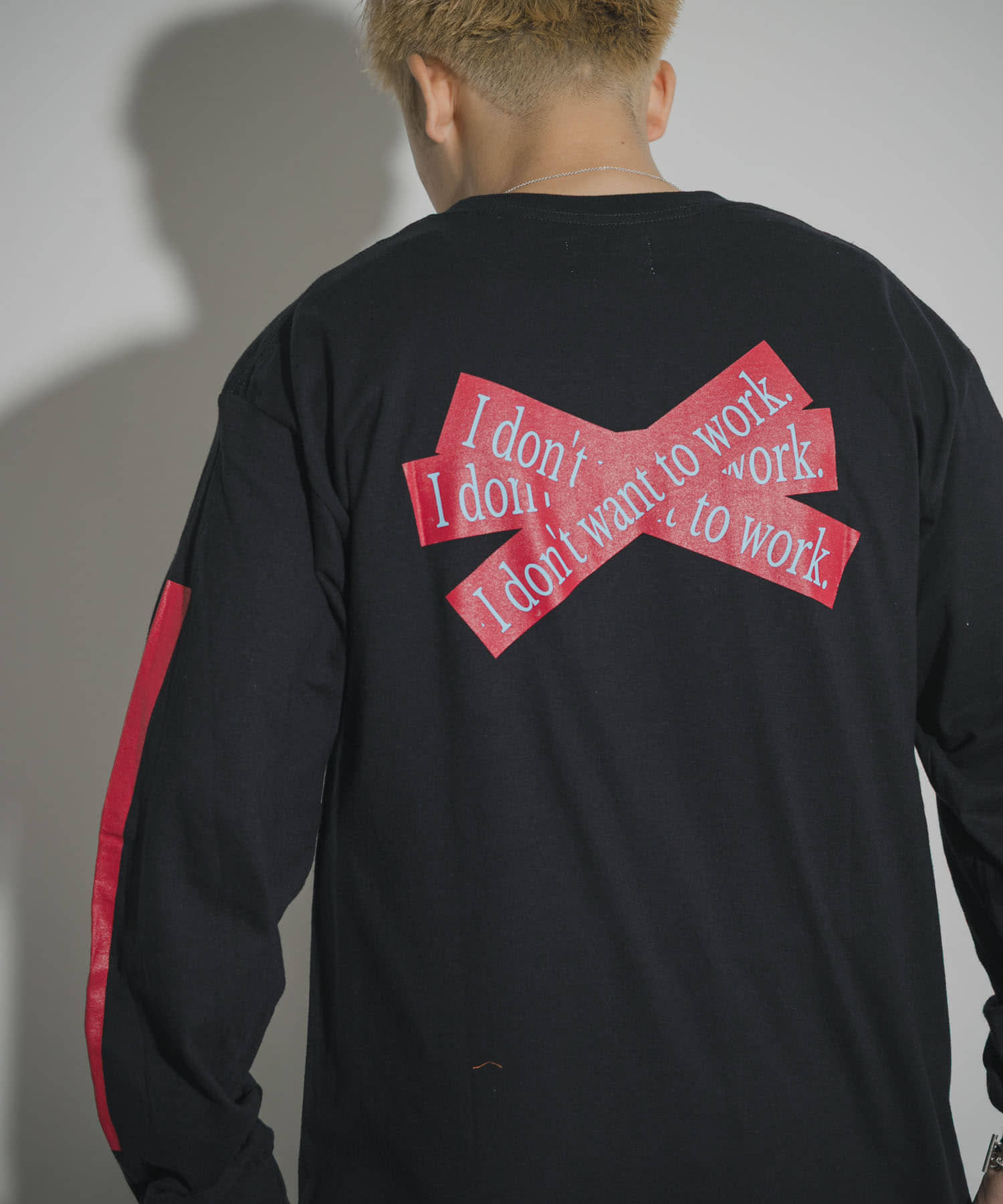 TONY　I DON’T WANT TO WORK L/S POCKET TEE