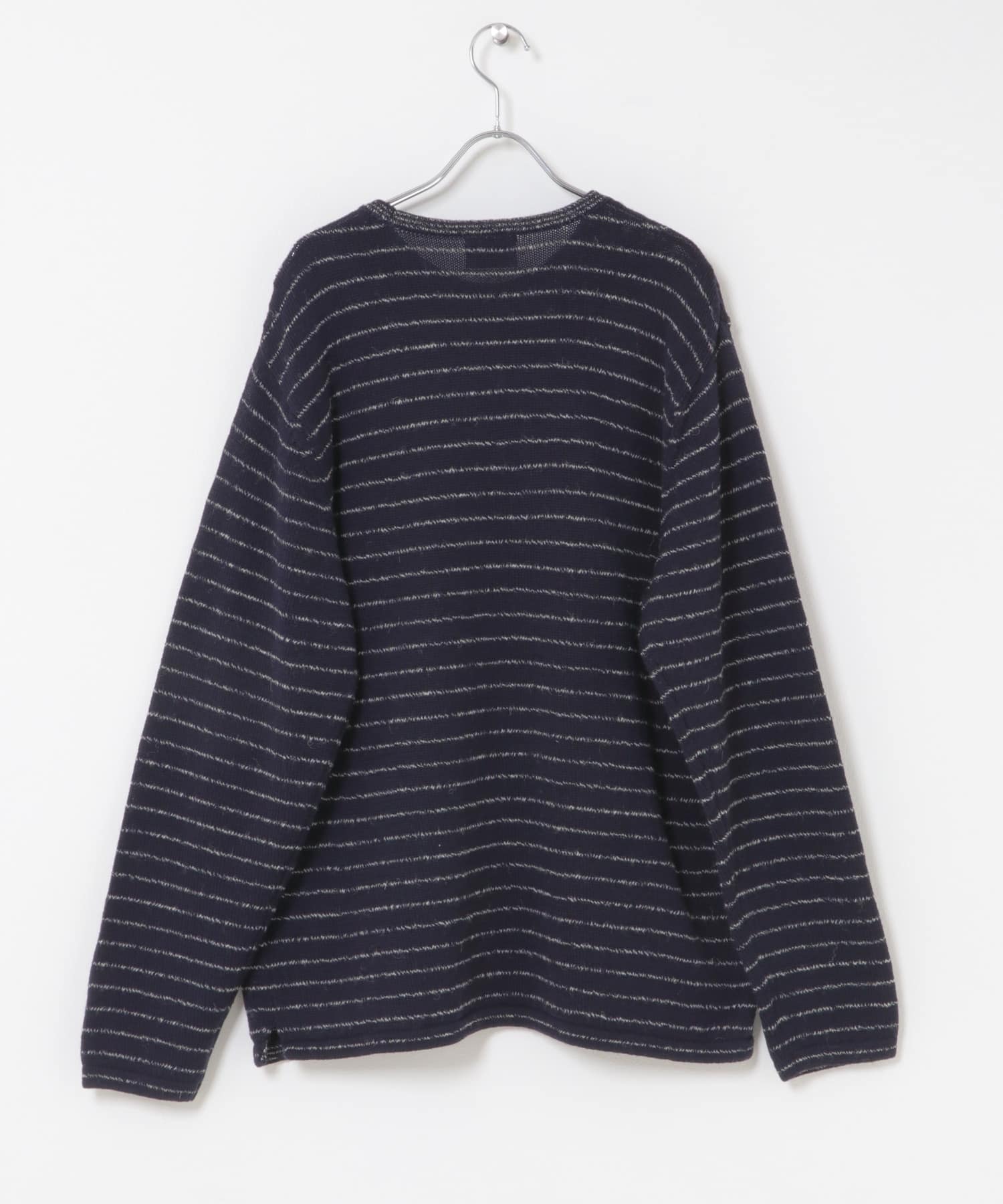 米富繊維　WOOLMOKU BORDER KNIT PULLOVER 63NAVY 3