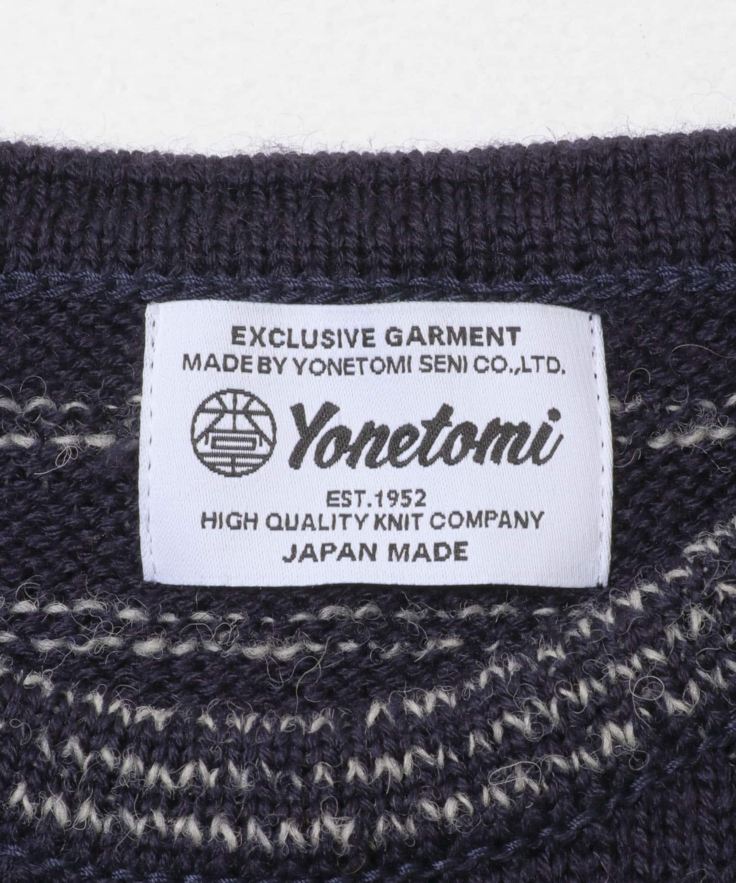 米富繊維　WOOLMOKU BORDER KNIT PULLOVER 63NAVY 3