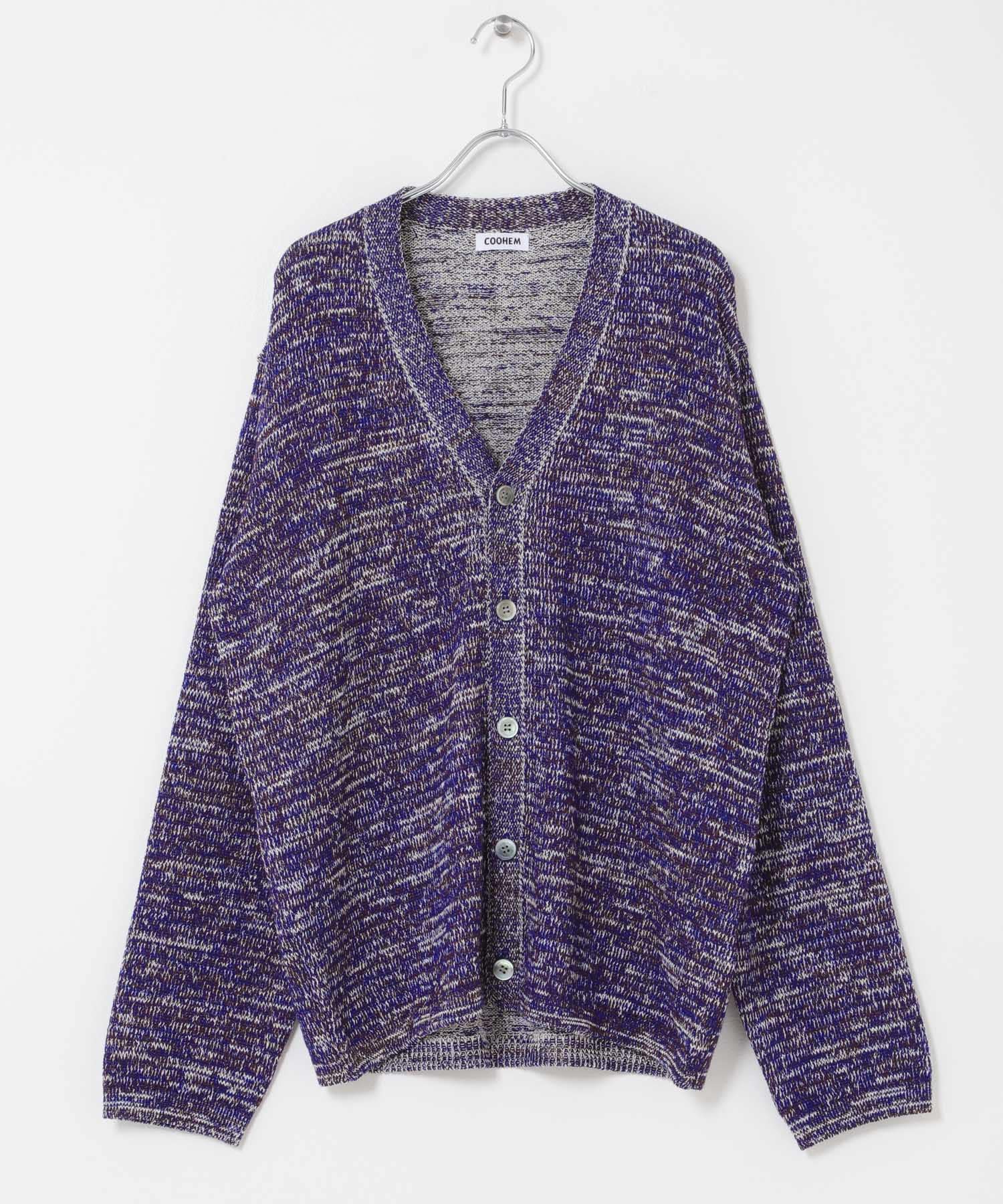 COOHEM　交編 BASIC KNIT CARDIGAN 62BLUE M
