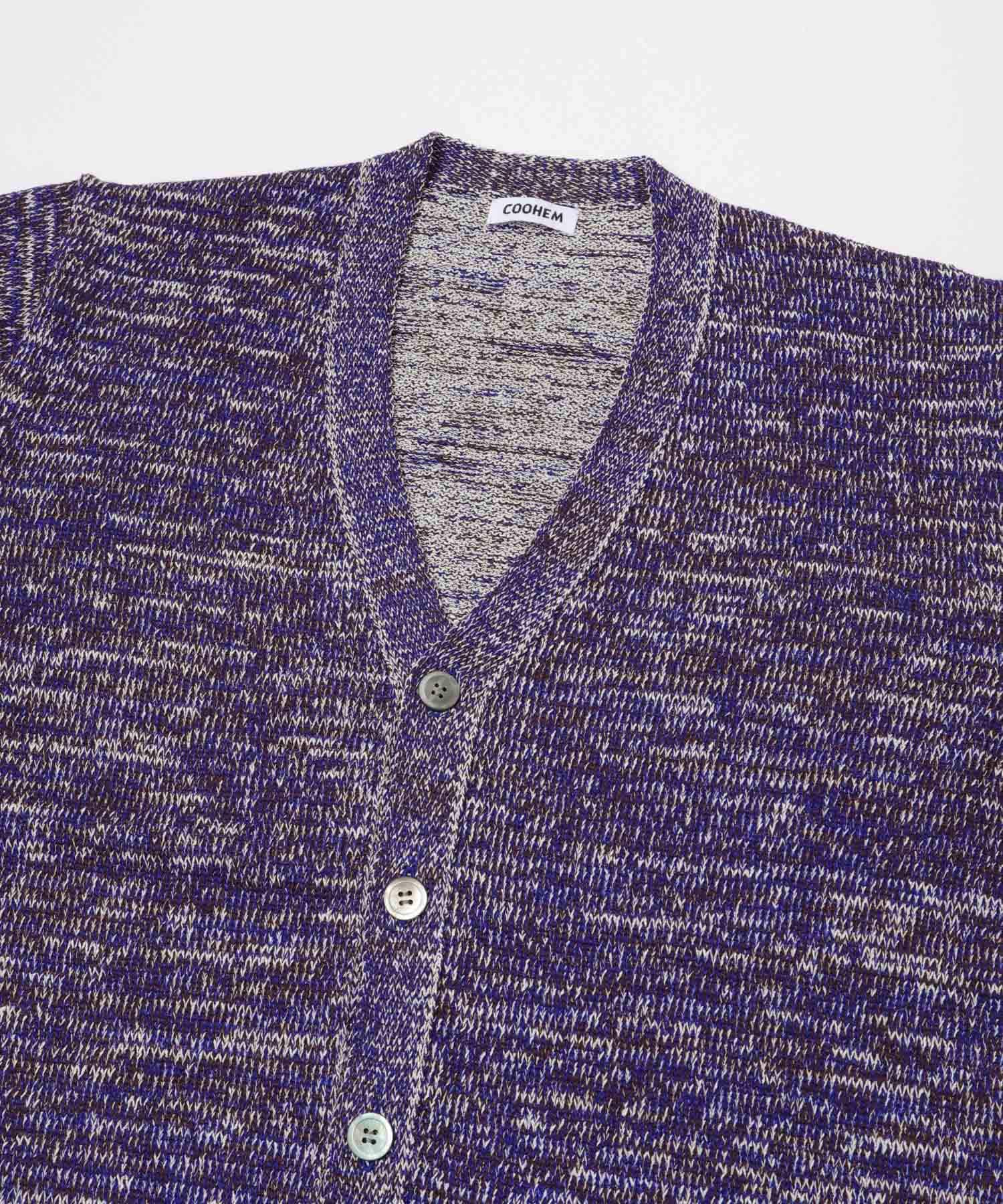 COOHEM　交編 BASIC KNIT CARDIGAN 62BLUE M