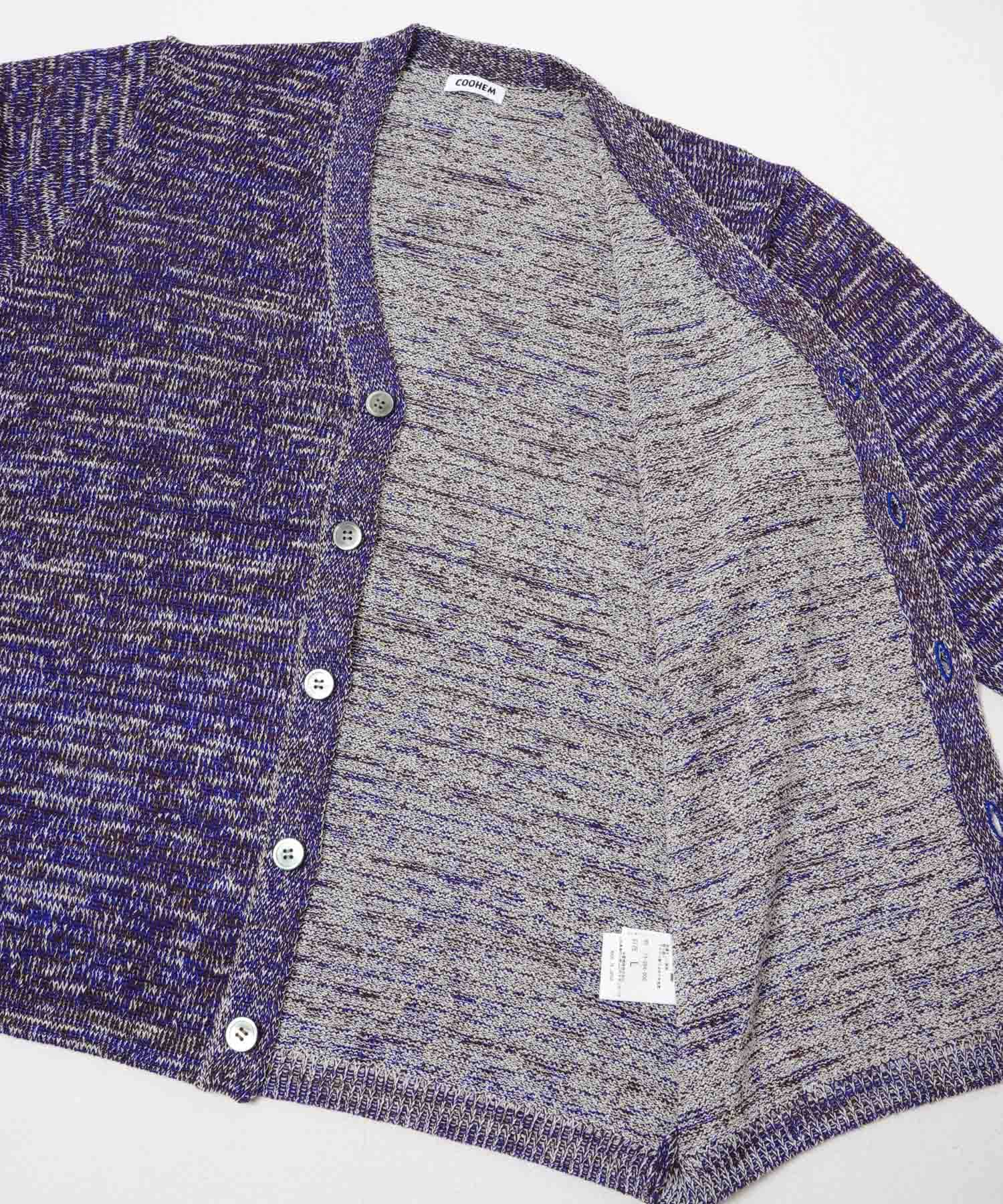COOHEM　交編 BASIC KNIT CARDIGAN 62BLUE M