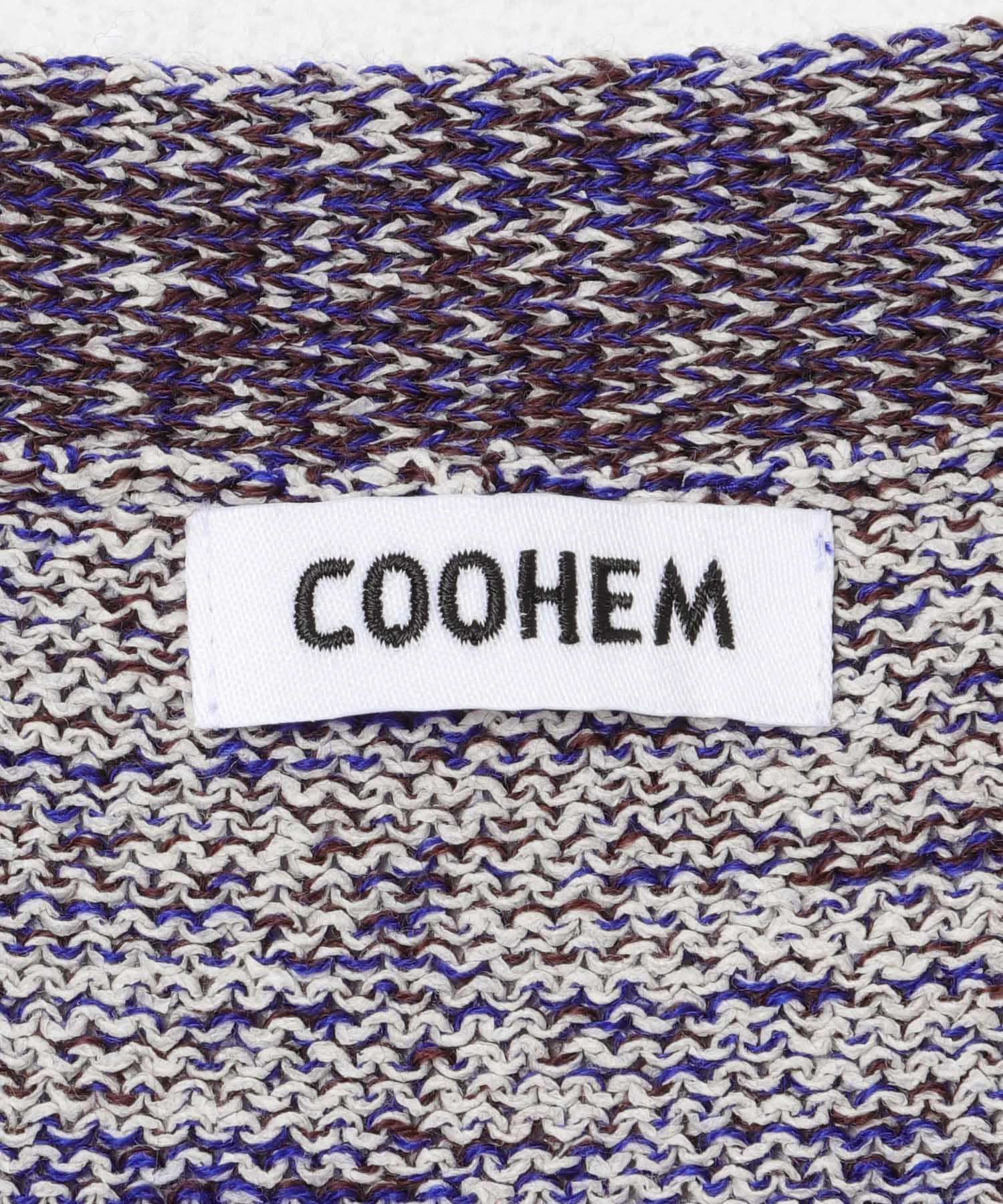 COOHEM　交編 BASIC KNIT CARDIGAN 62BLUE L
