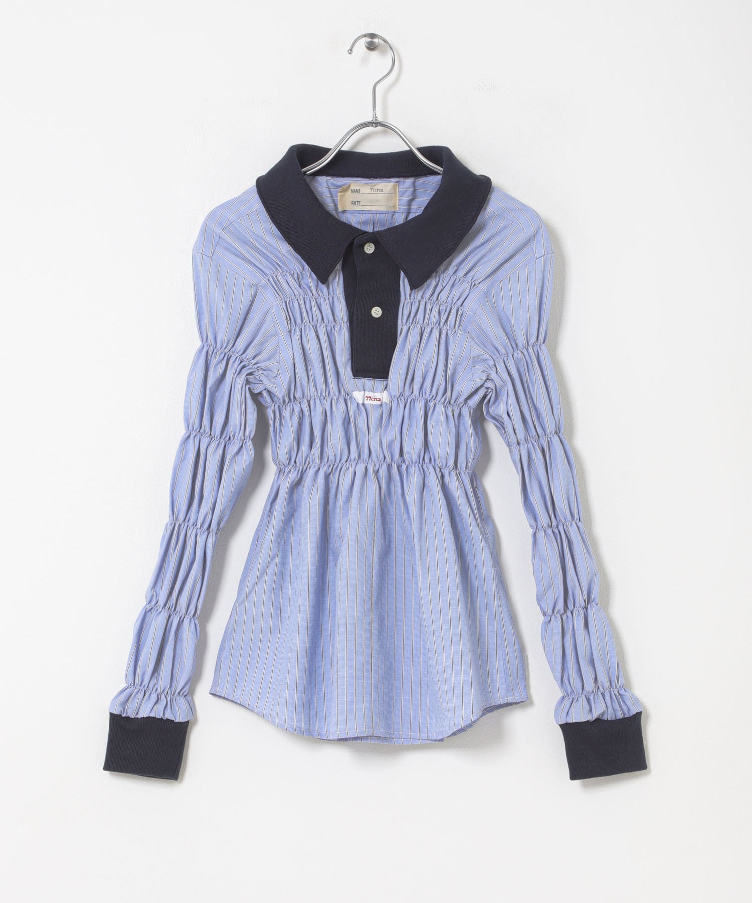 77circa　SHIRRING LS POLO SHIRT