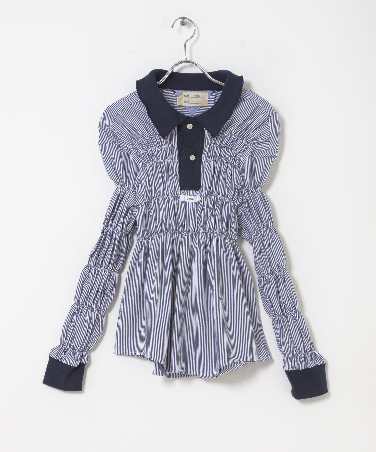 77circa　SHIRRING LS POLO SHIRT