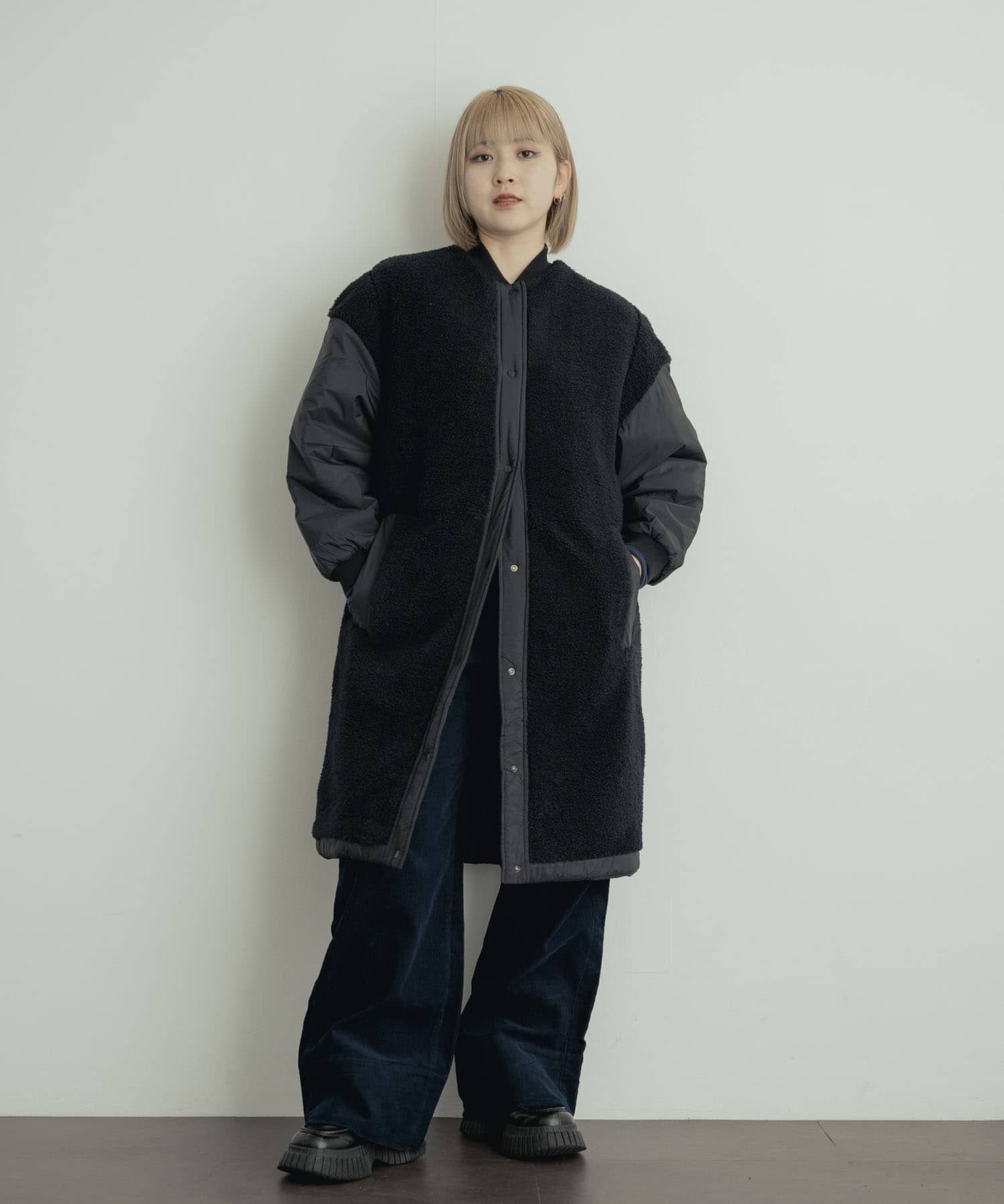 AIGLE　撥水 リバーシブル シェルパロング