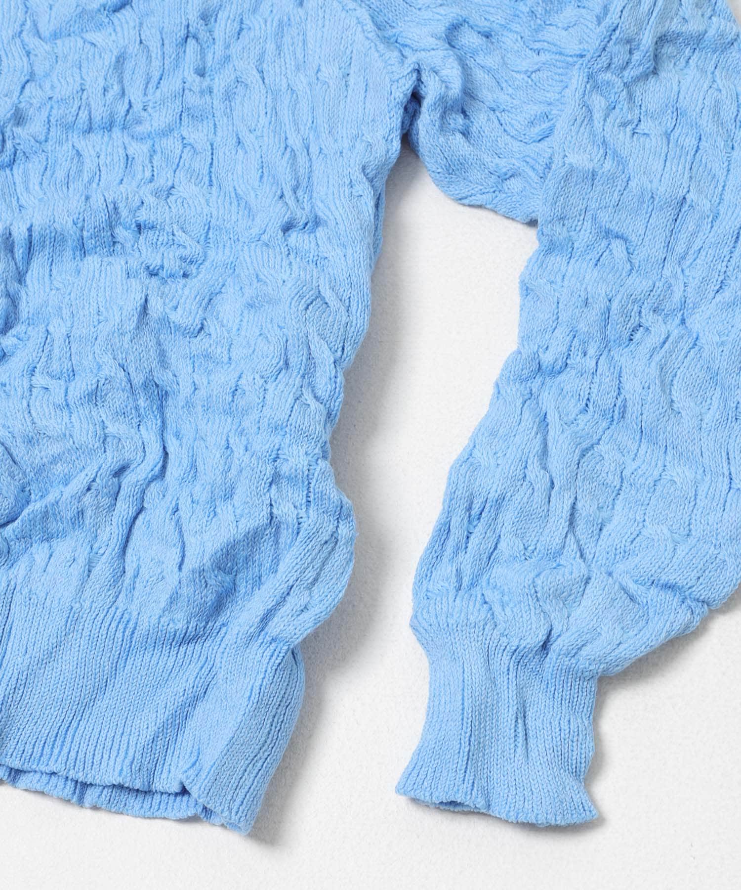 COOHEM　CRUSHED CABLE KNIT PULLOVER 60SAX Free