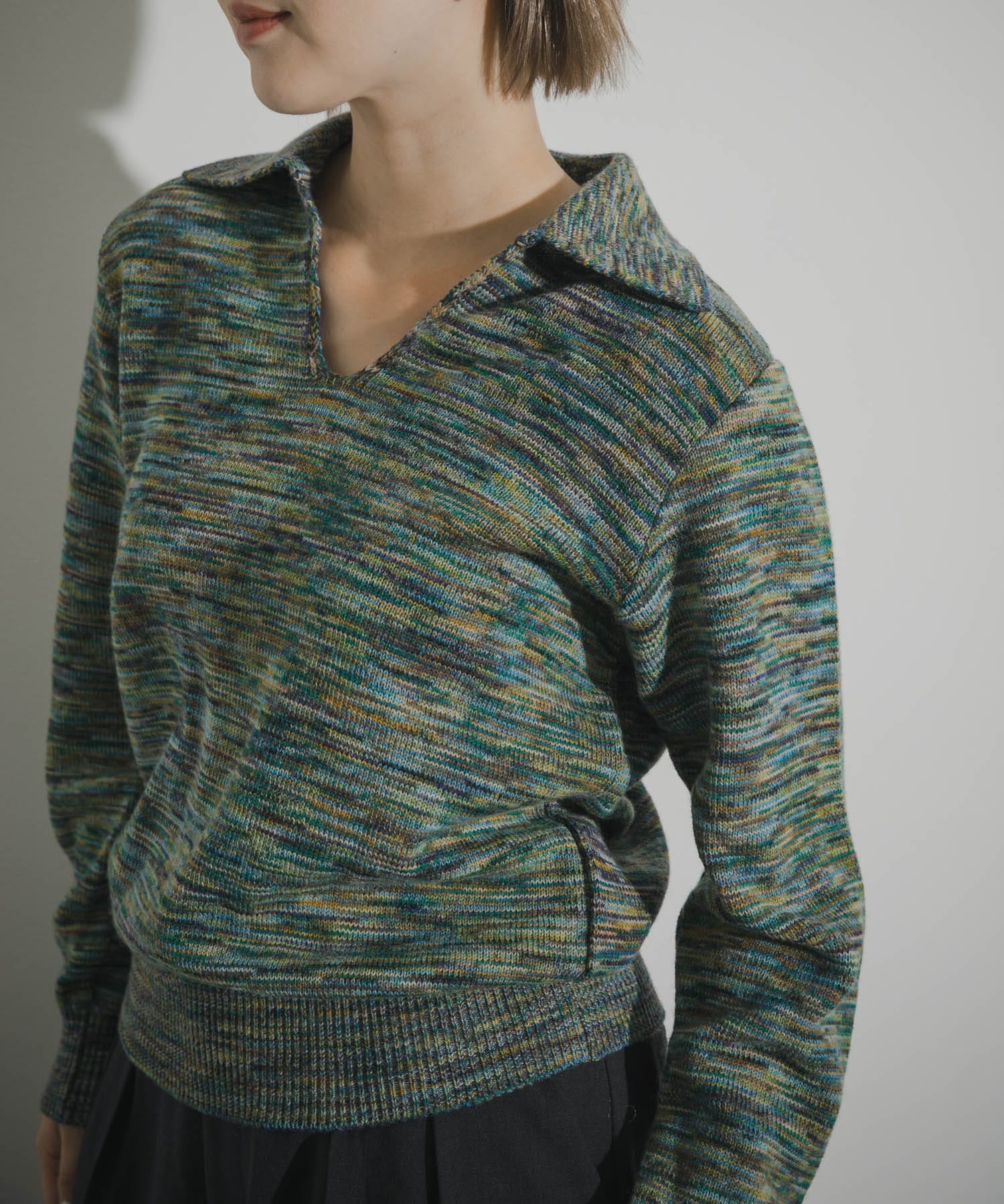 COOHEM　ONI KASURI WOOL KNIT PULLOVER