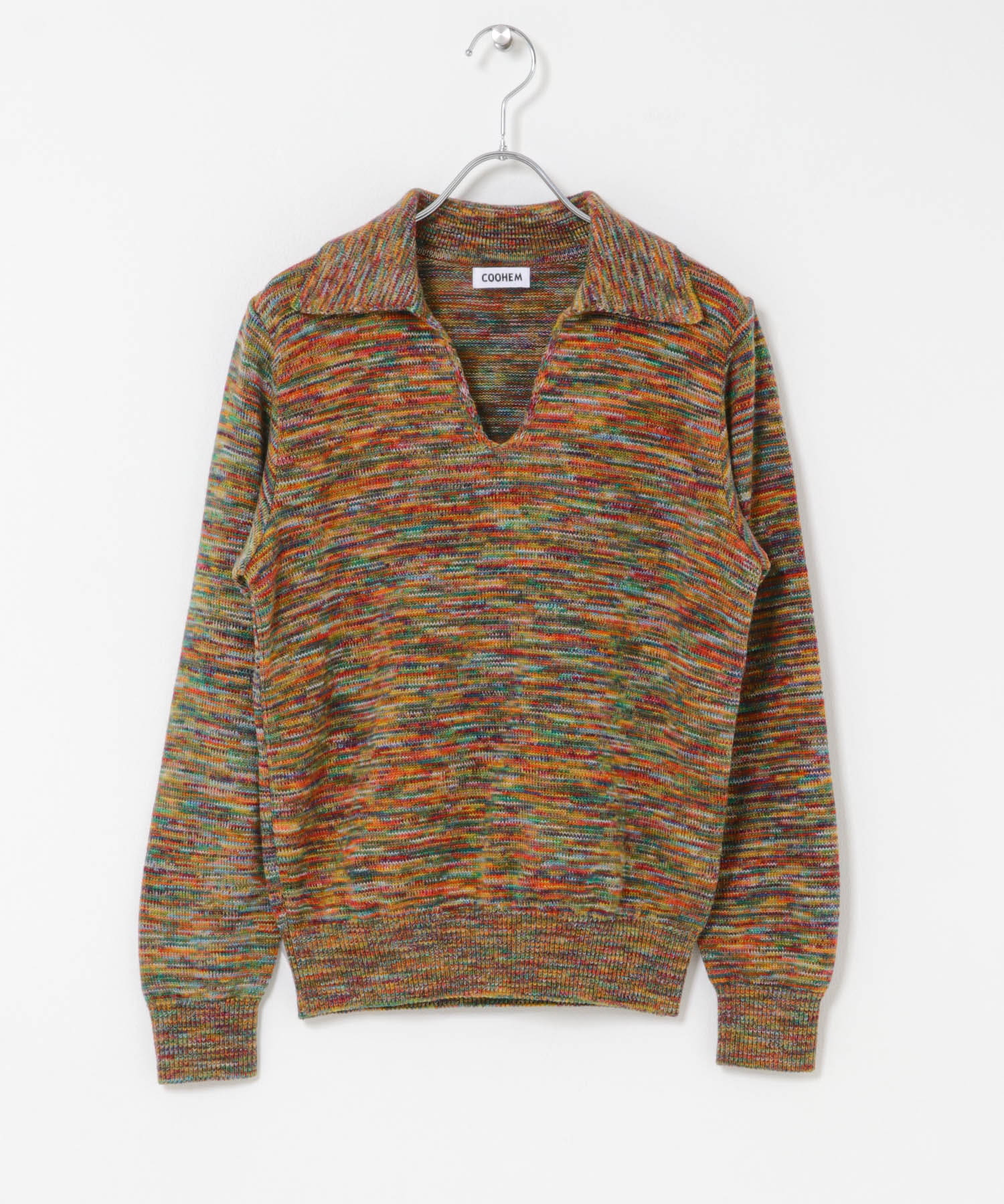 COOHEM　ONI KASURI WOOL KNIT PULLOVER 02RED Free