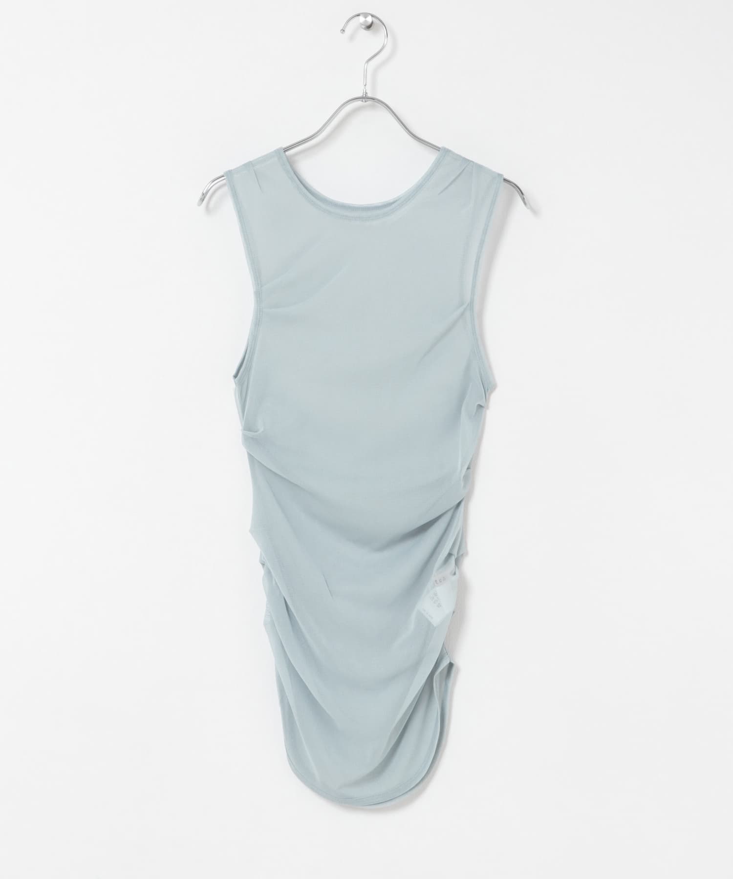 cwtch　SHEER RANDOM TUCK TANK TOP L/BLUE Free