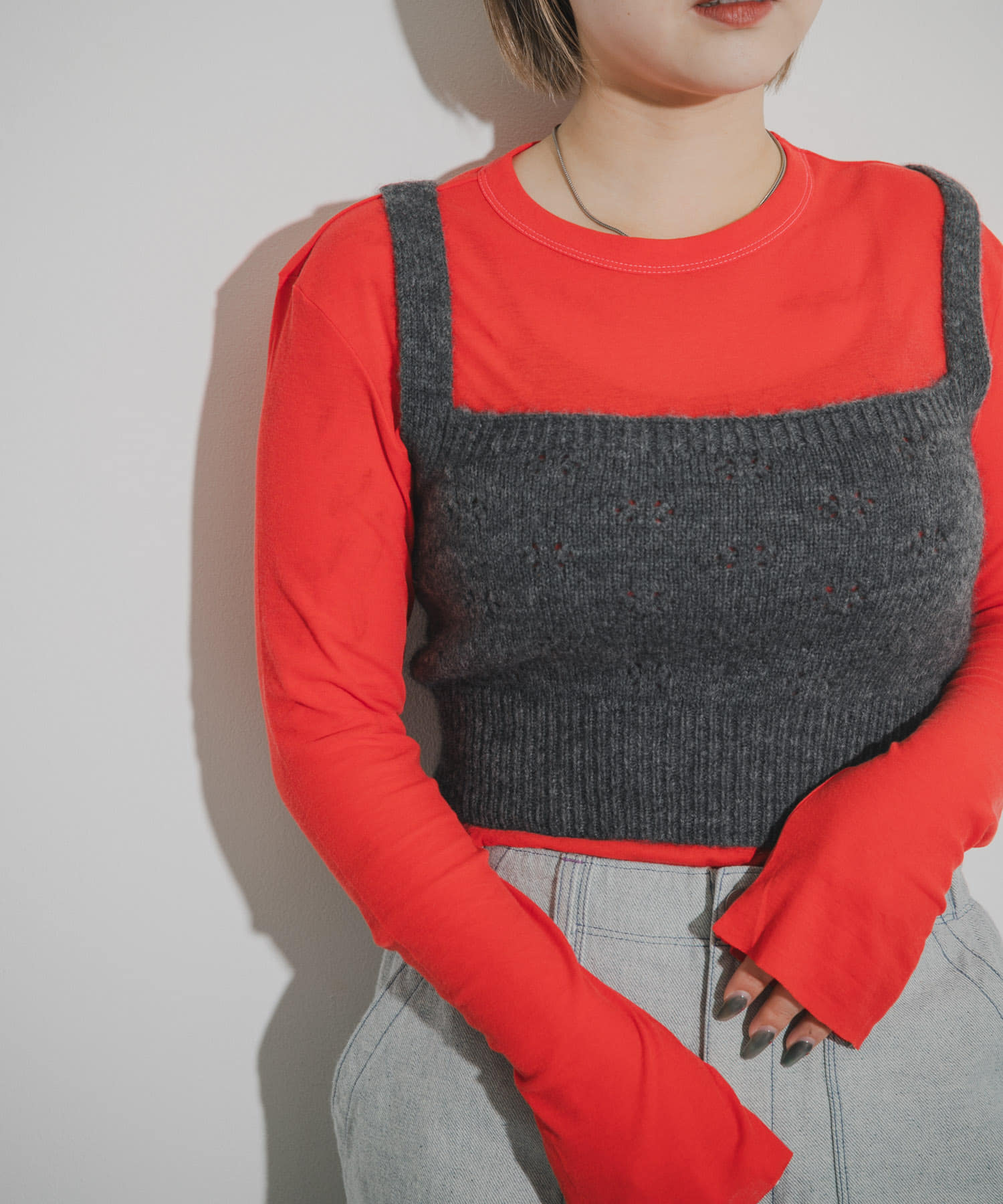 cwtch　SHEER FRAISE LONG TEE