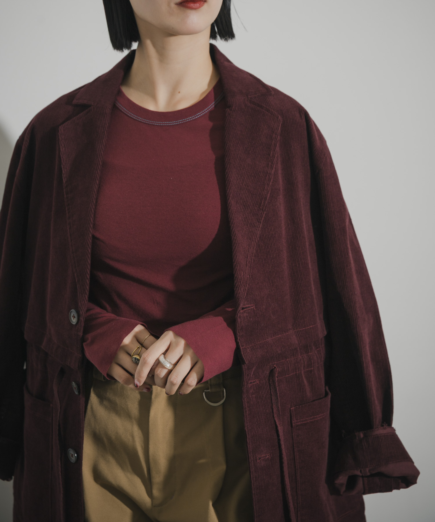 cwtch　SHEER FRAISE LONG TEE