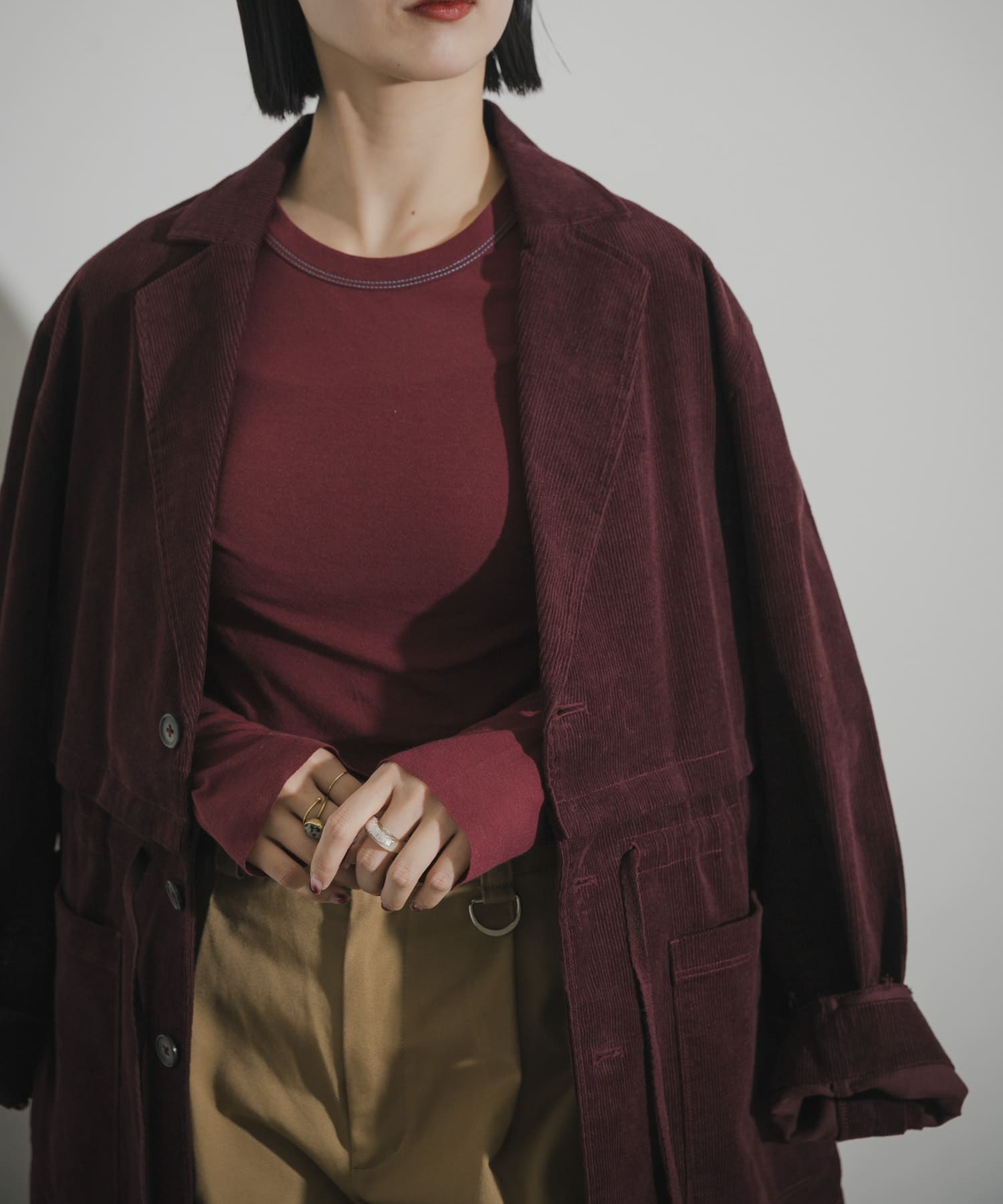 cwtch　SHEER FRAISE LONG TEE