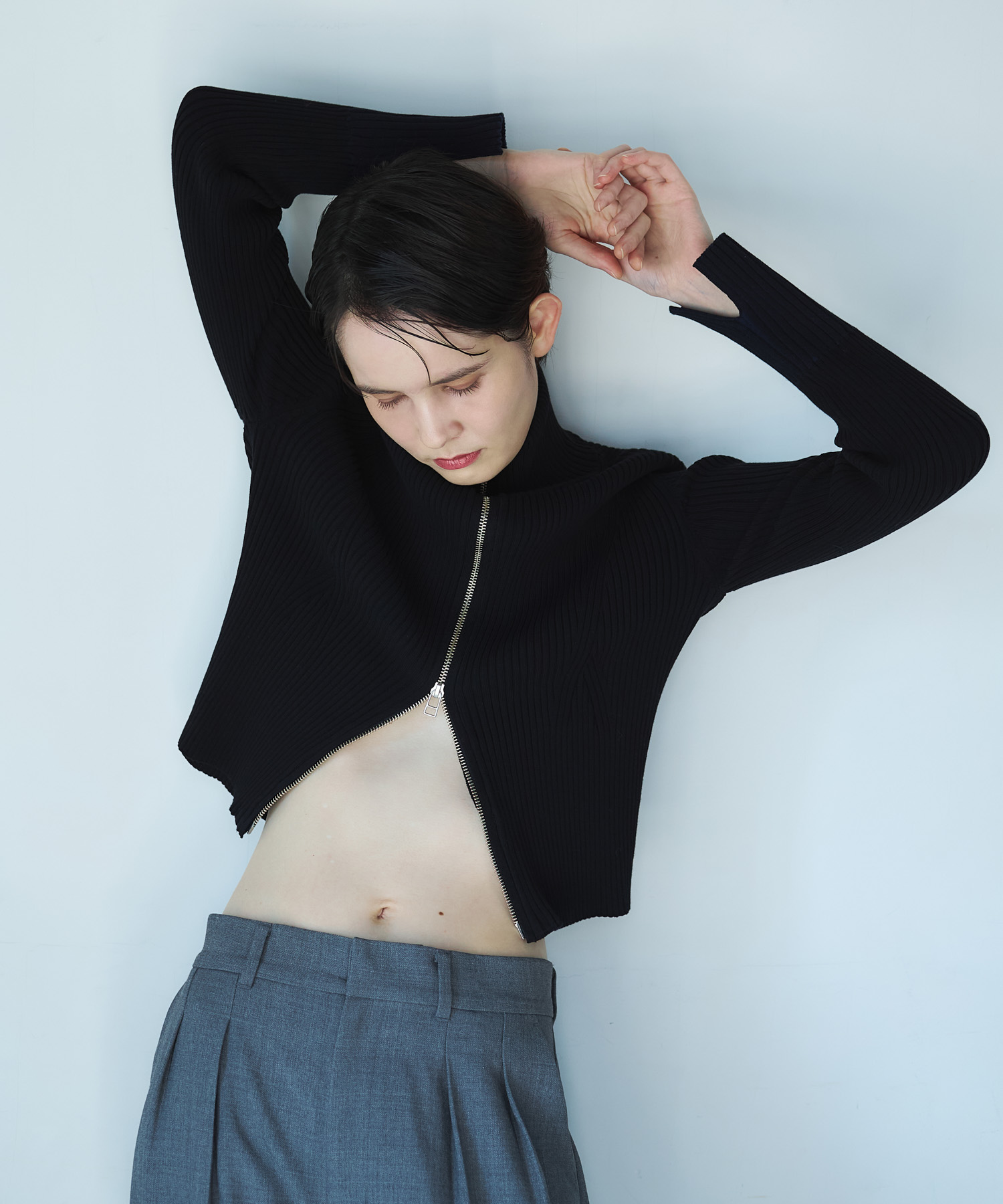cwtch　COTTON ZIP KNIT