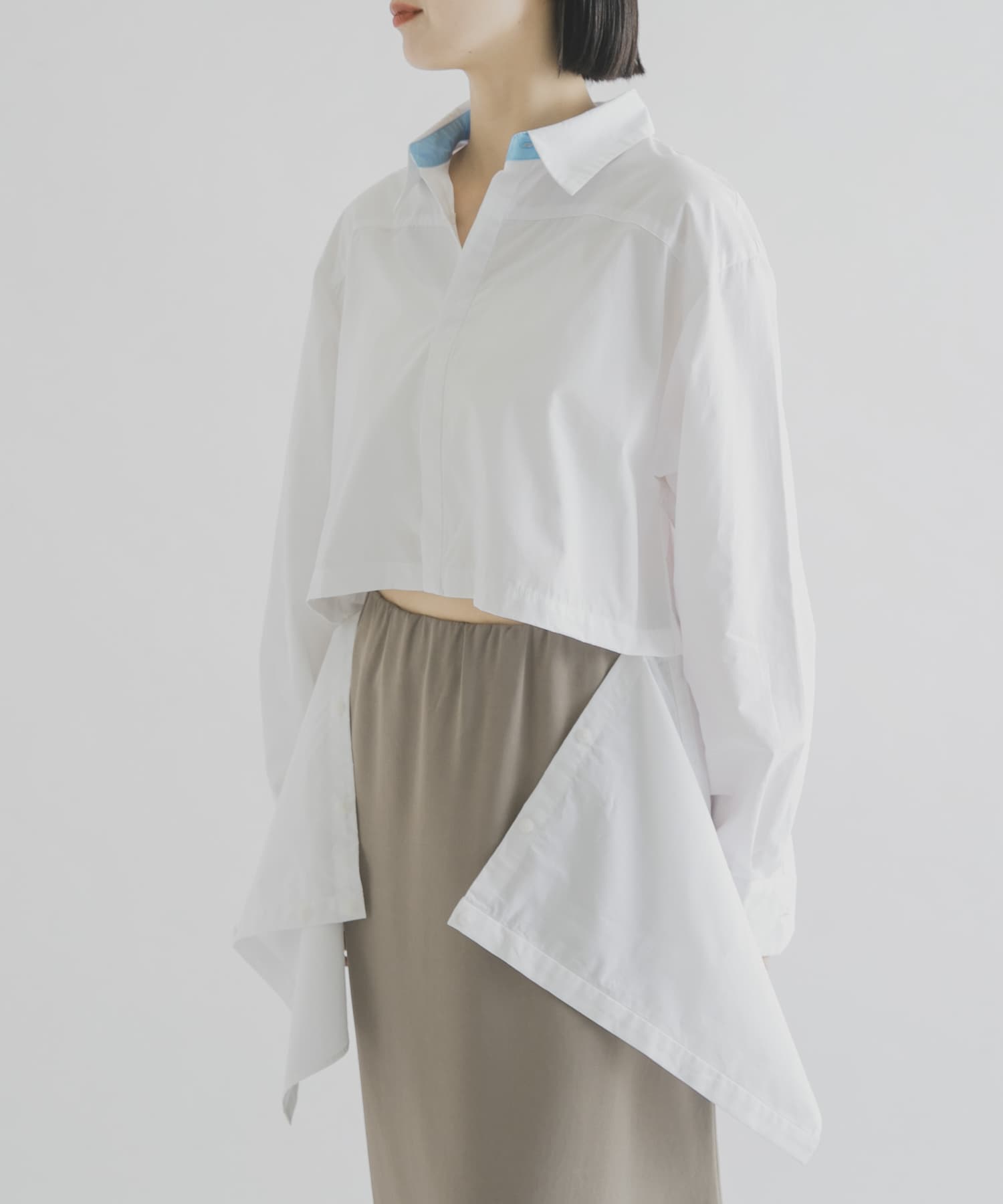 cwtch　ORGANIC 2WAY SHIRTS WHITE Free