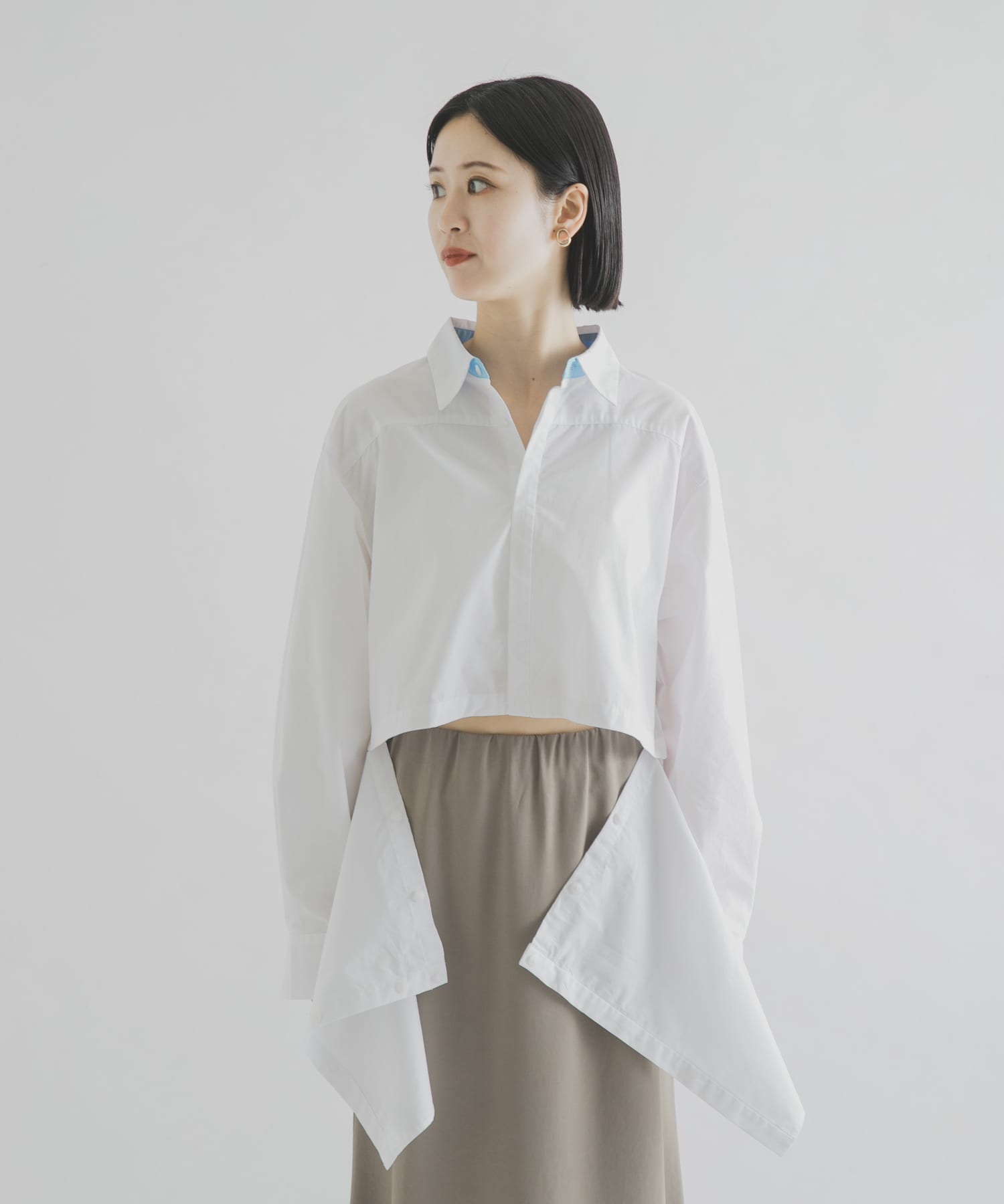 cwtch　ORGANIC 2WAY SHIRTS WHITE Free