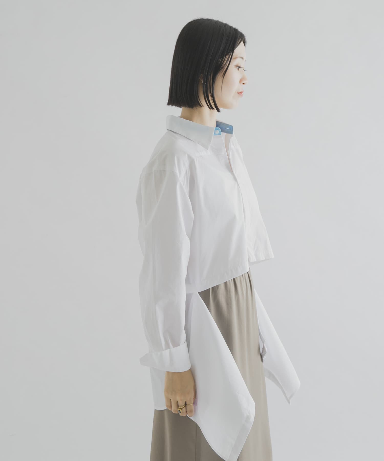 cwtch　ORGANIC 2WAY SHIRTS WHITE Free
