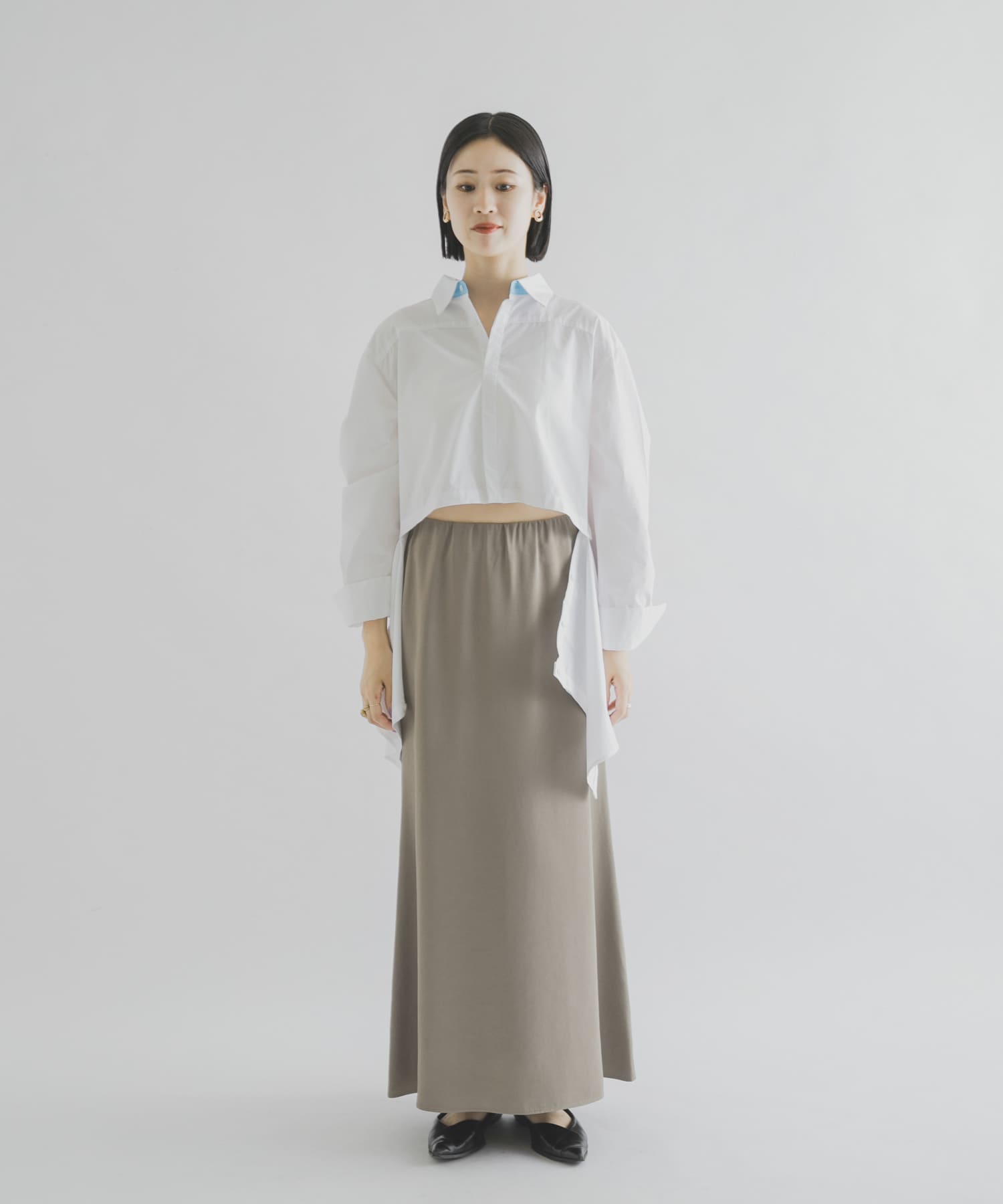 cwtch　ORGANIC 2WAY SHIRTS WHITE Free