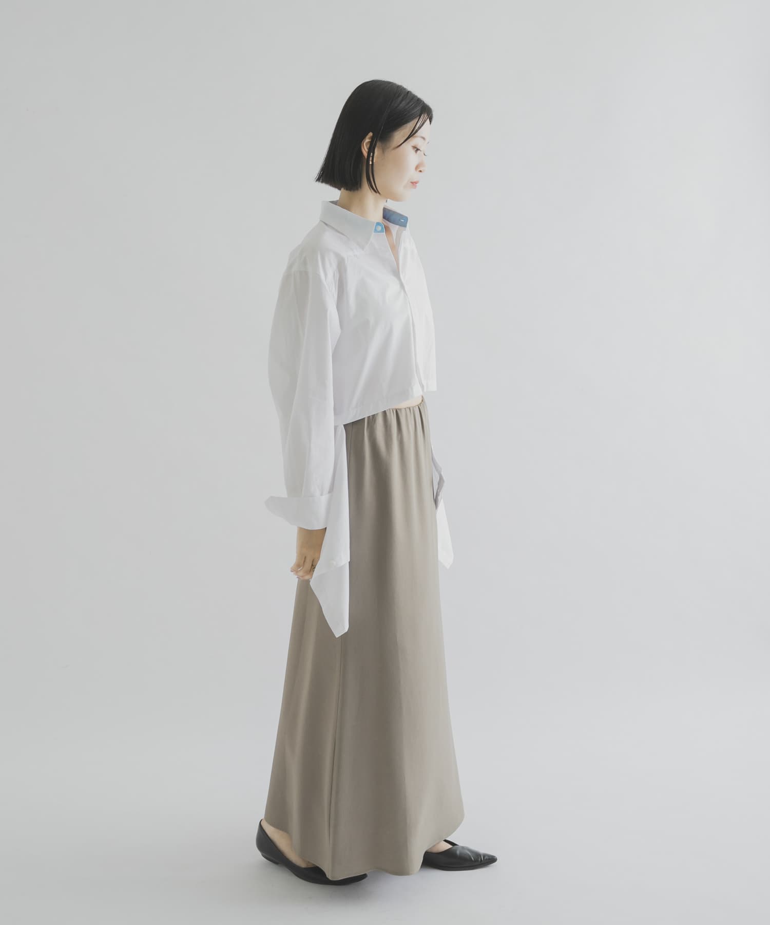 cwtch　ORGANIC 2WAY SHIRTS WHITE Free