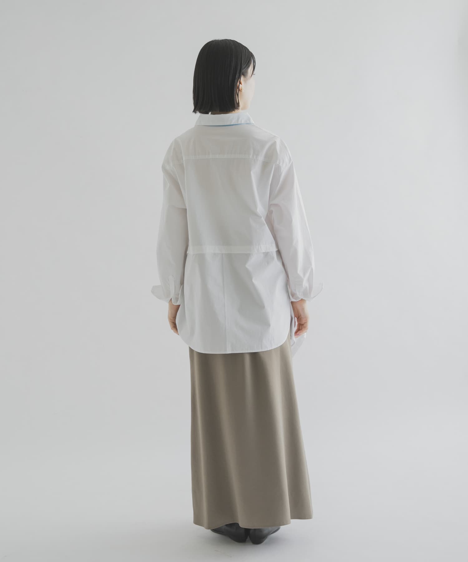 cwtch　ORGANIC 2WAY SHIRTS WHITE Free