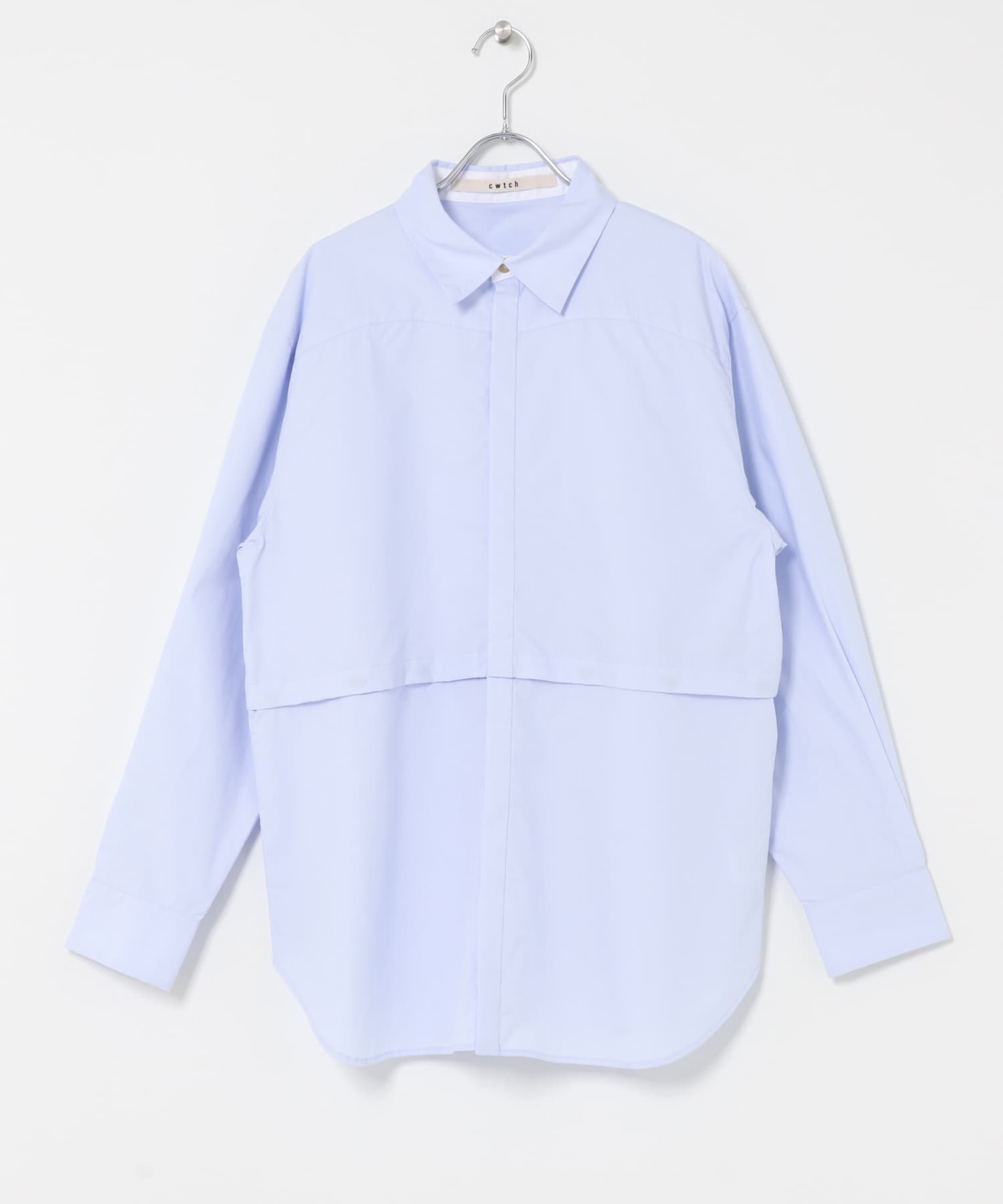 cwtch　ORGANIC 2WAY SHIRTS L/BLUE Free