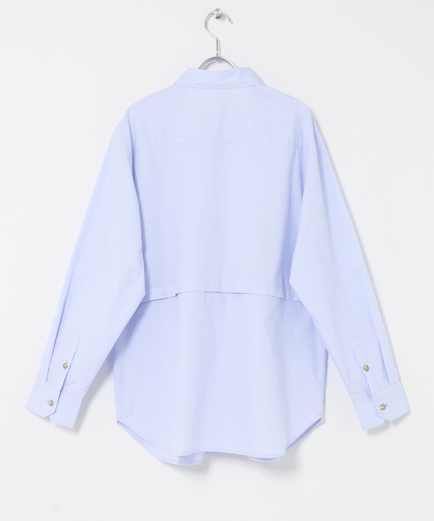 cwtch　ORGANIC 2WAY SHIRTS L/BLUE Free