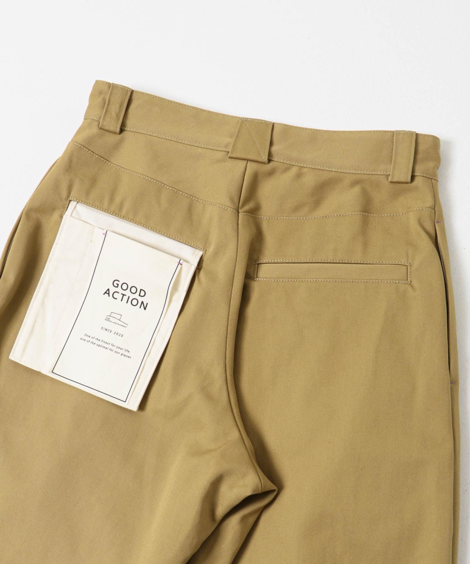 TUCK WIDE TWILL PANTS BEIGE 32