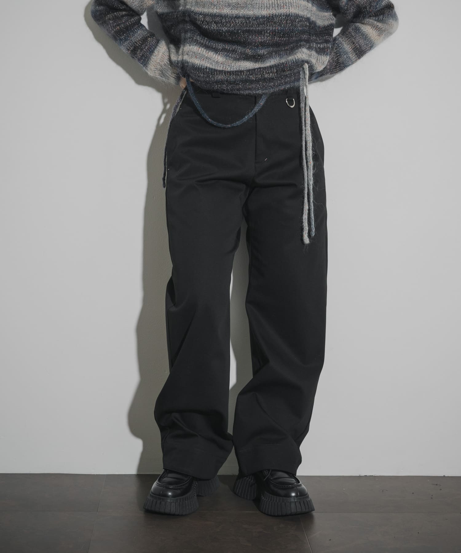 ザ グッドランド マーケット TUCK WIDE TWILL PANTS(1 BLACK): ボトム