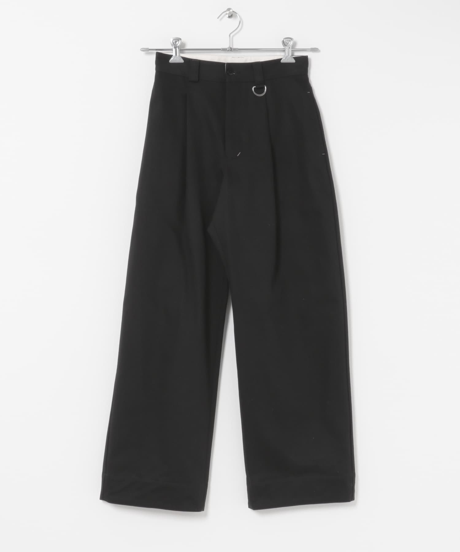 ザ グッドランド マーケット　TUCK WIDE TWILL PANTS BLACK 1