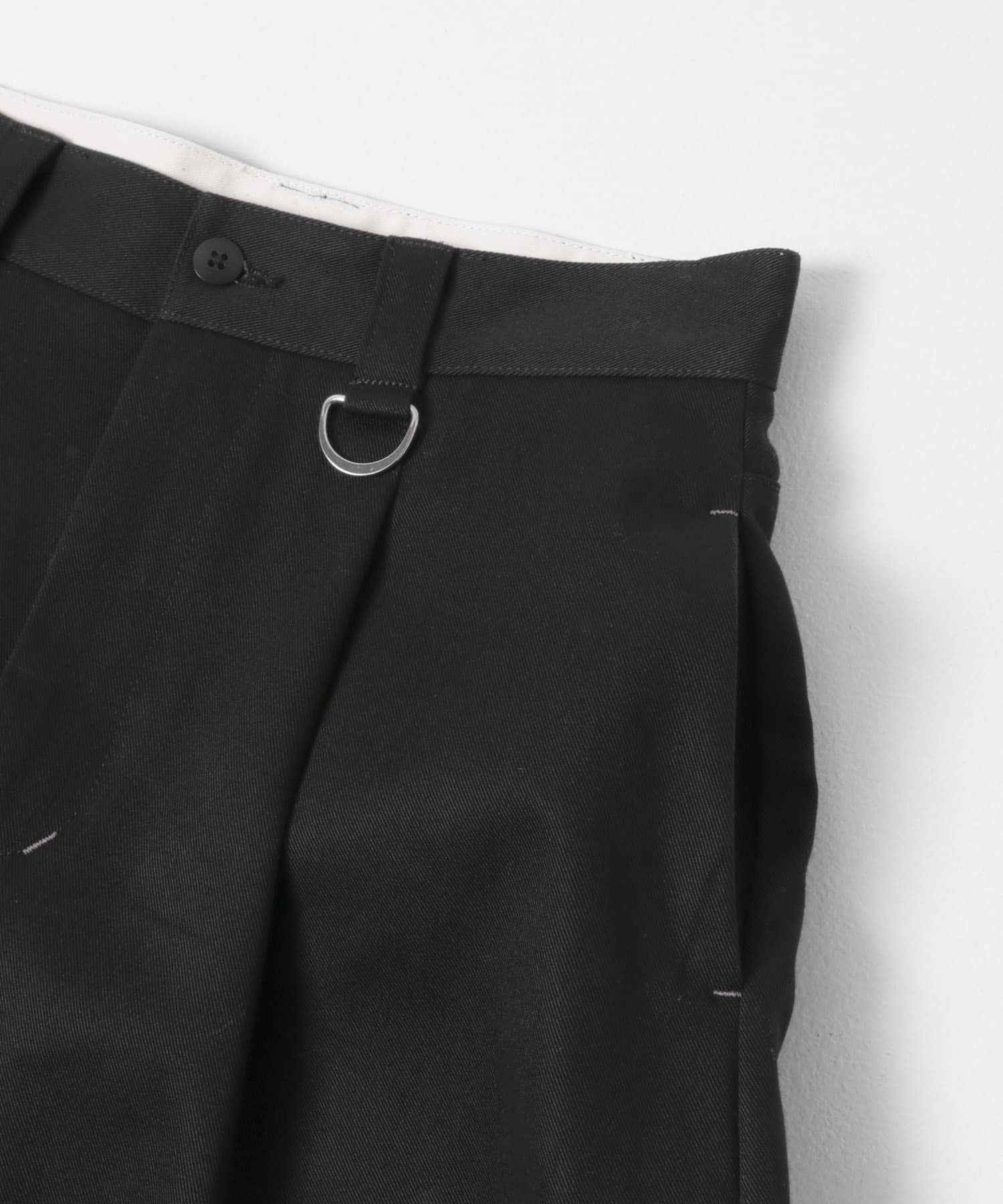 ザ グッドランド マーケット　TUCK WIDE TWILL PANTS BLACK 1