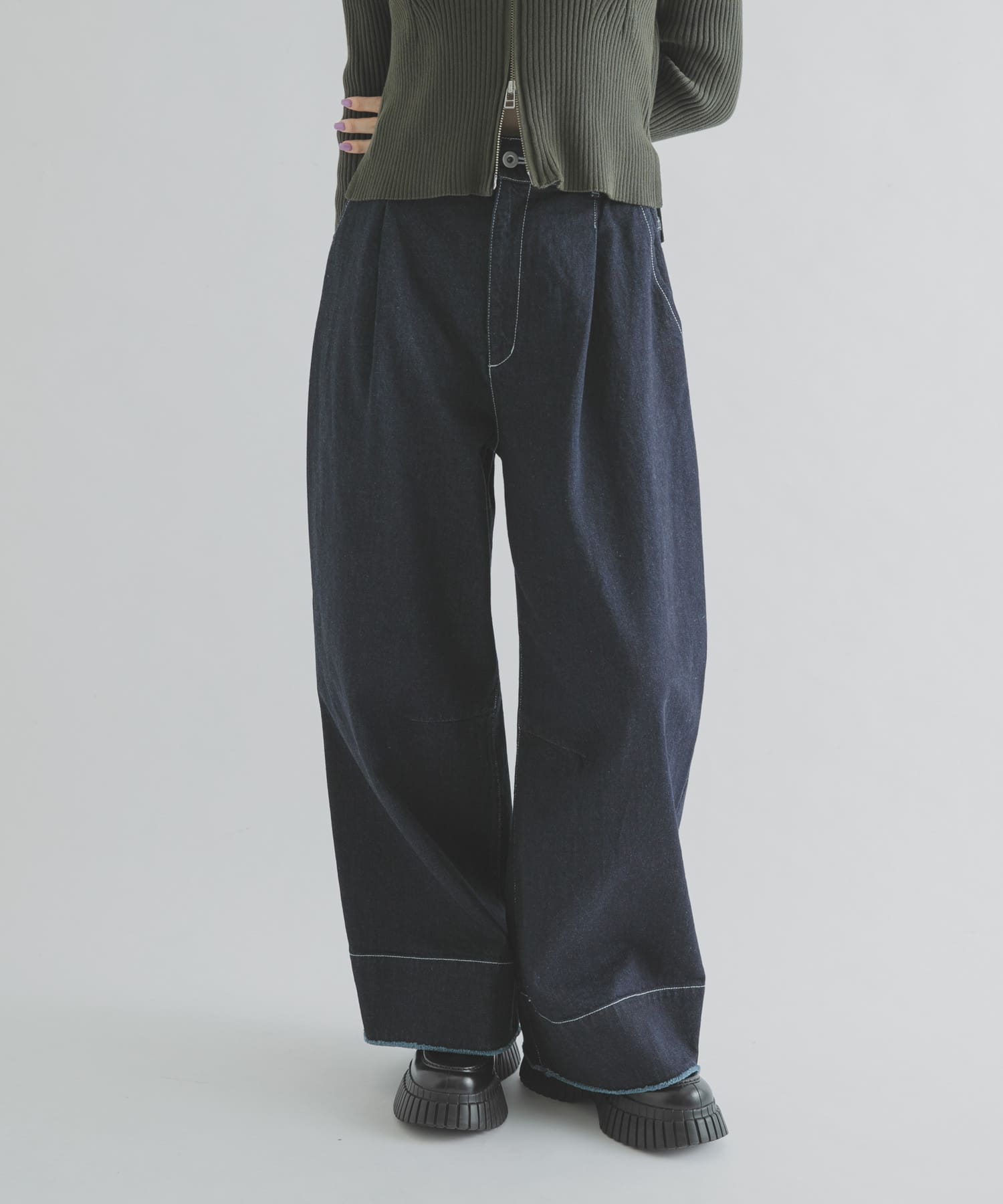 cwtch　ORGANIC DENIM WIDEPANTS