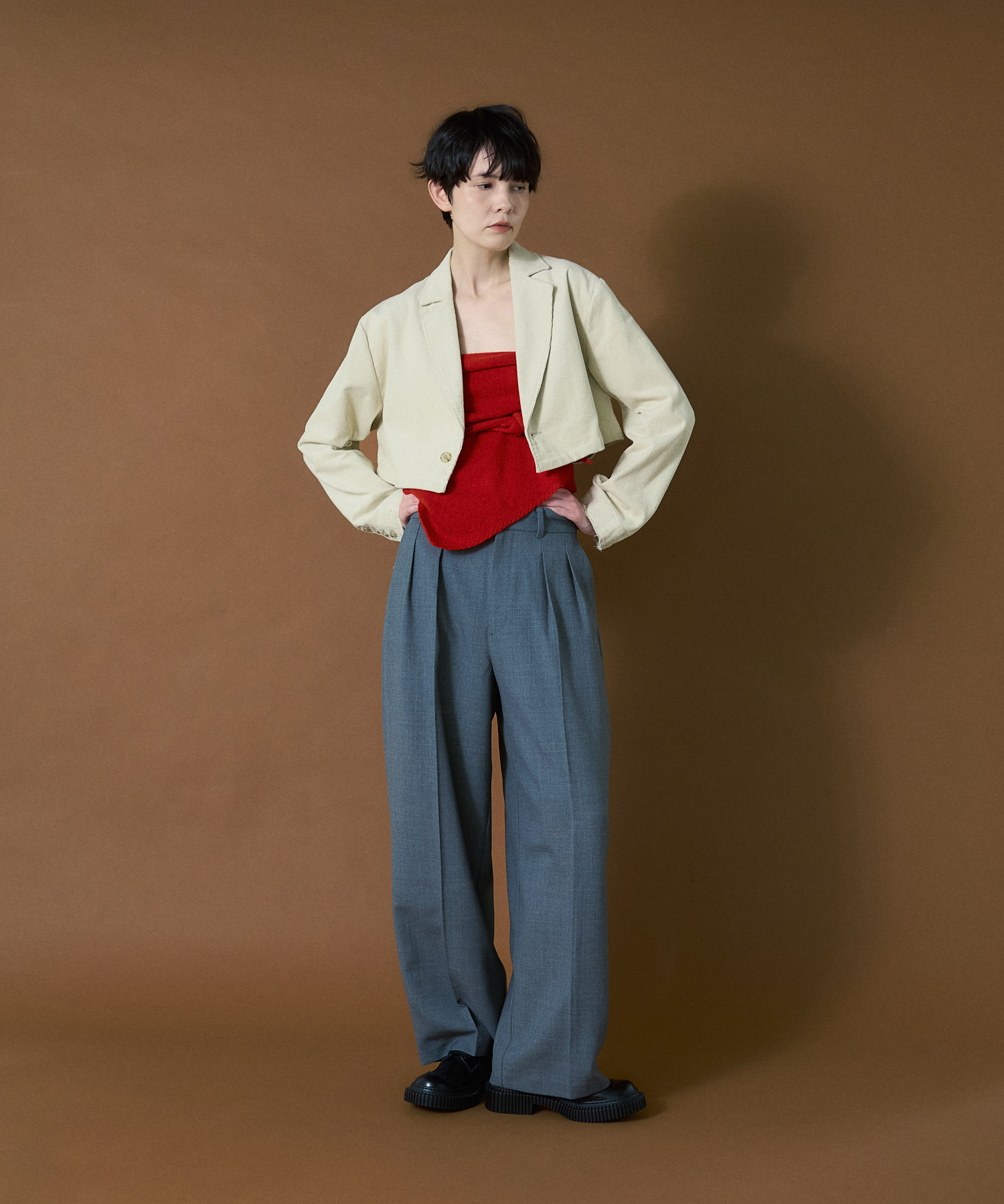 cwtch　2TUCK WOOL SLACKS