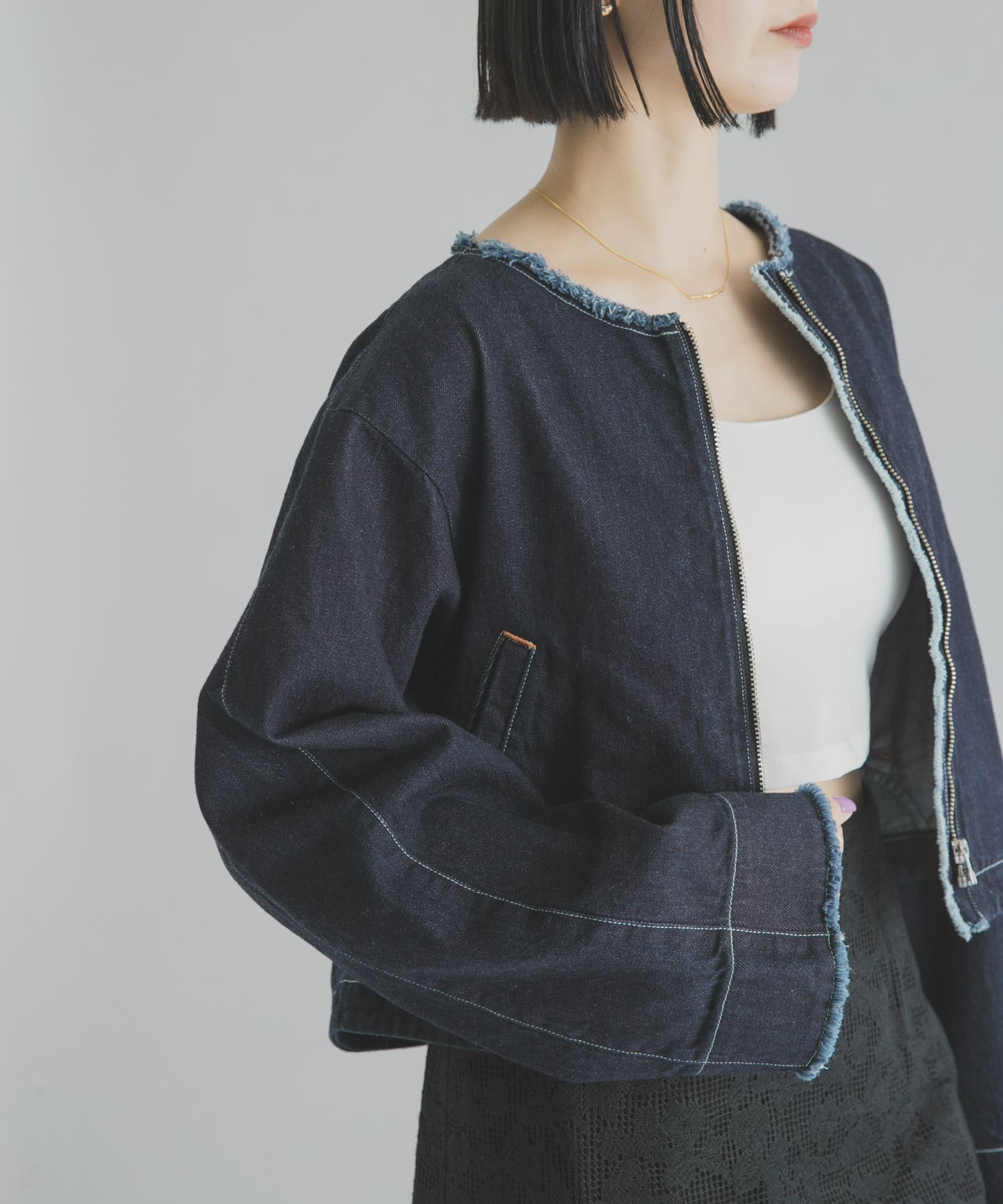 cwtch　CUTOFF ORGANIC DENIM JACKET