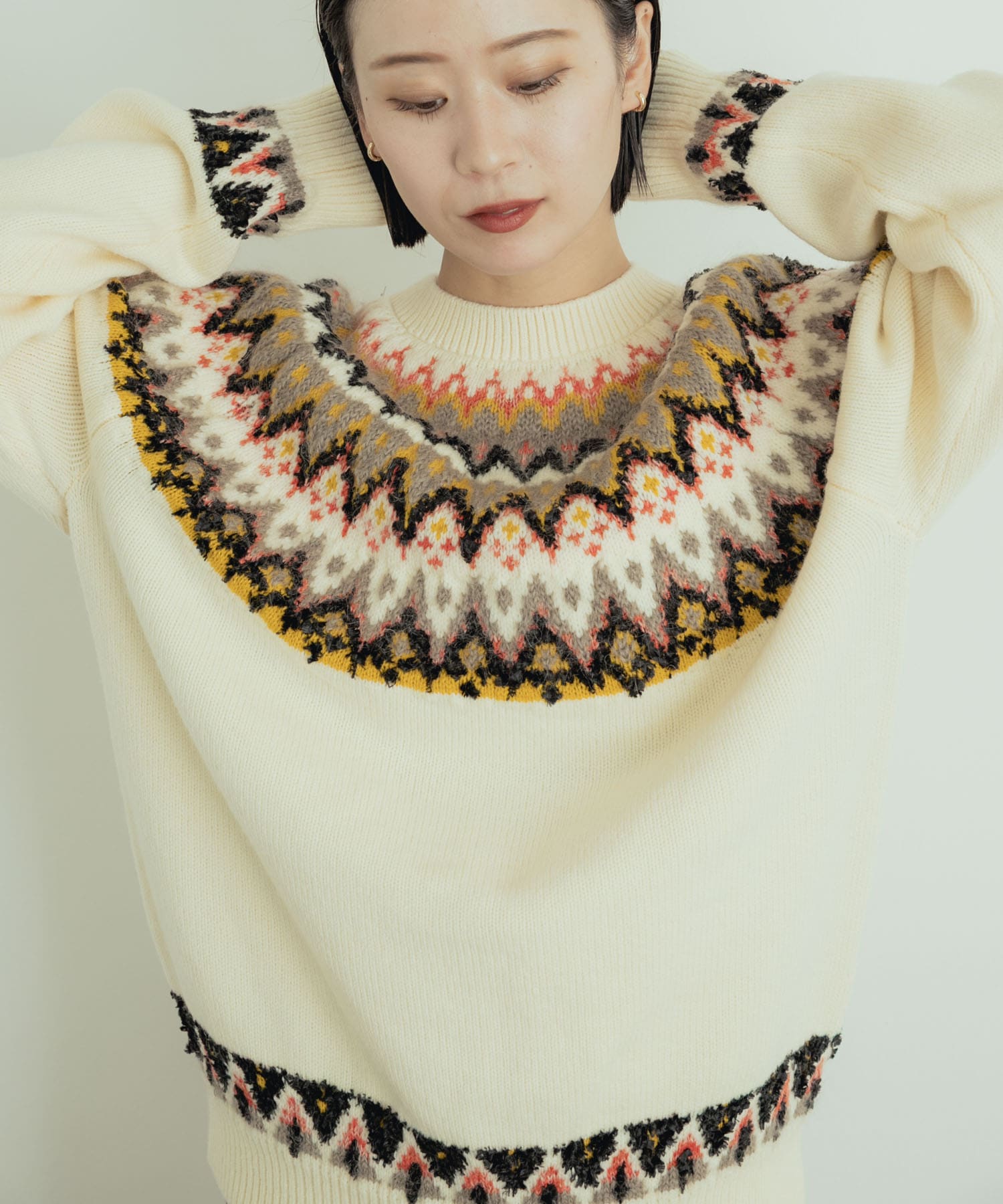 COOHEM　交編 NORDIC KNIT PULLOVER