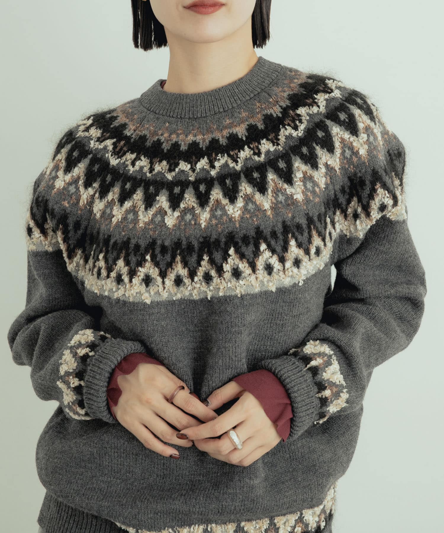 COOHEM　交編 NORDIC KNIT PULLOVER