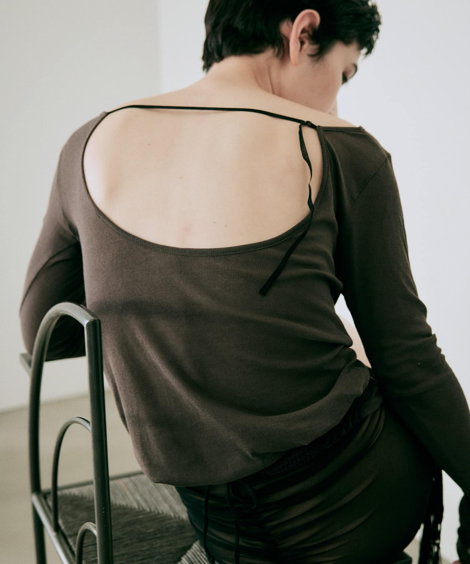 nakes　OC SHEER L/S TEE CHOCOLATE Free