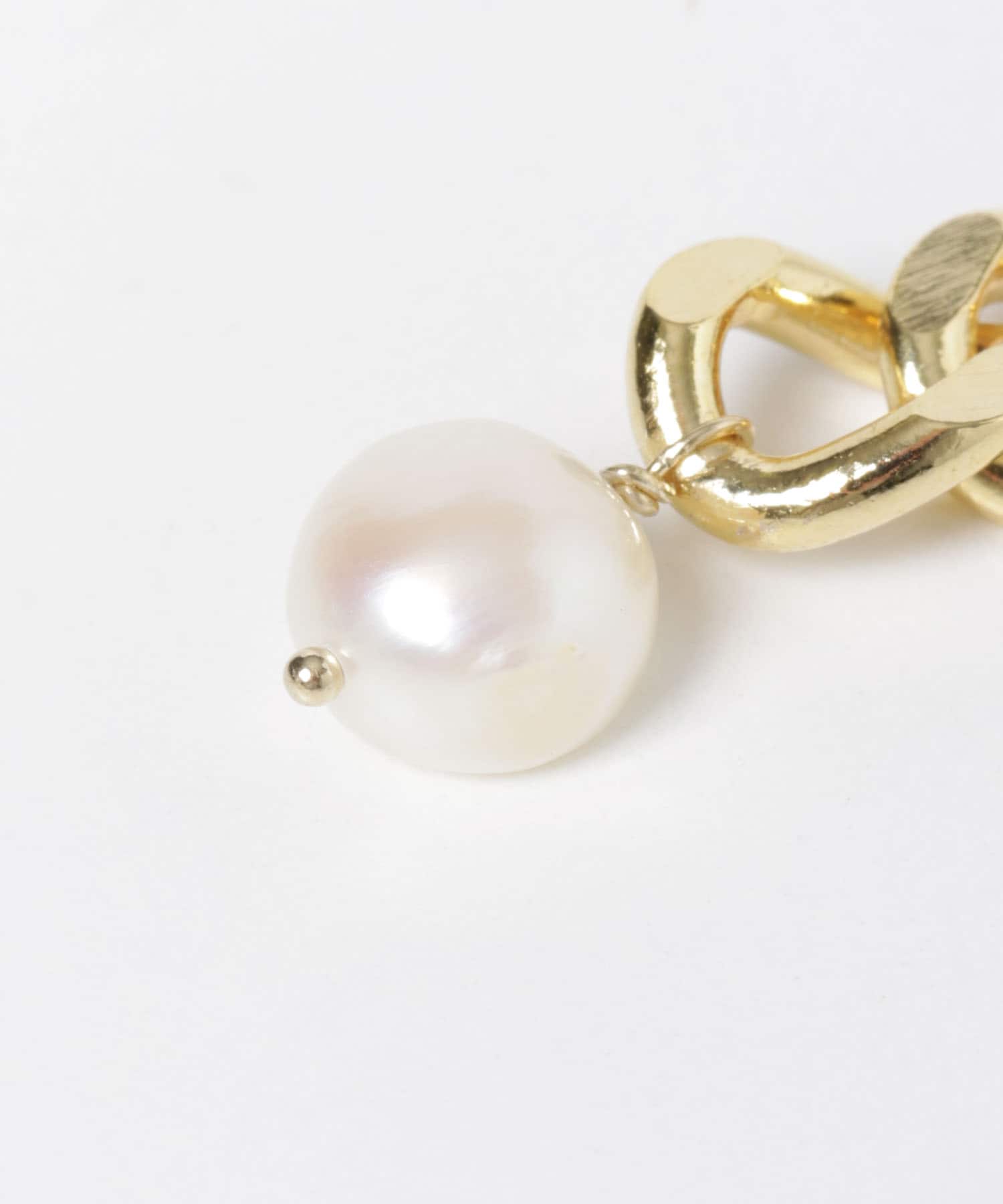 STACEY　チェーン淡水バロックパールピアス GOLD Free