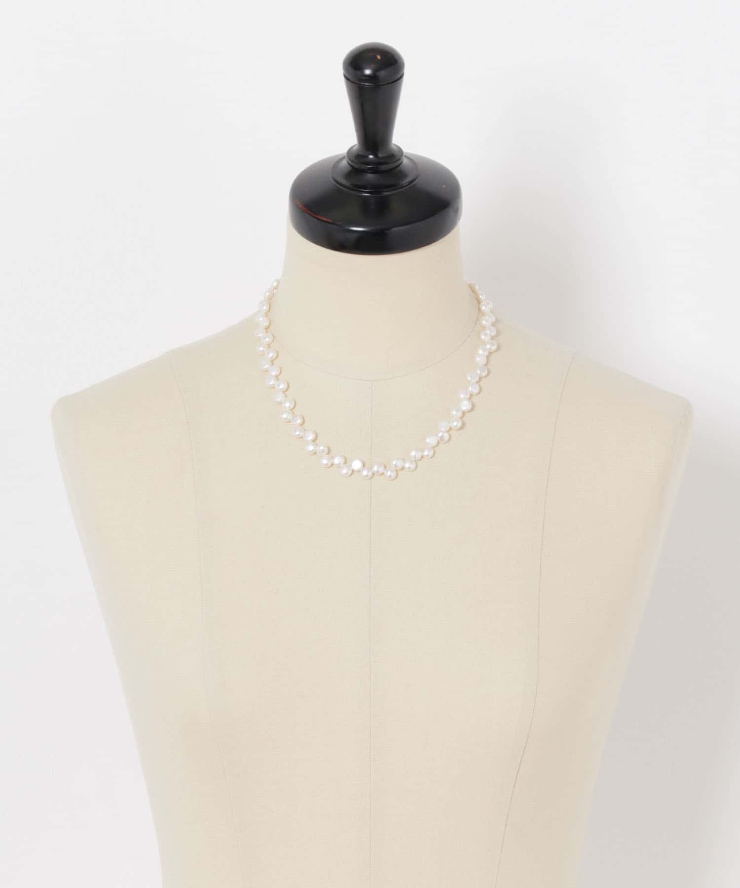 STACEY　ダブルパールネックレスパール大 White Free