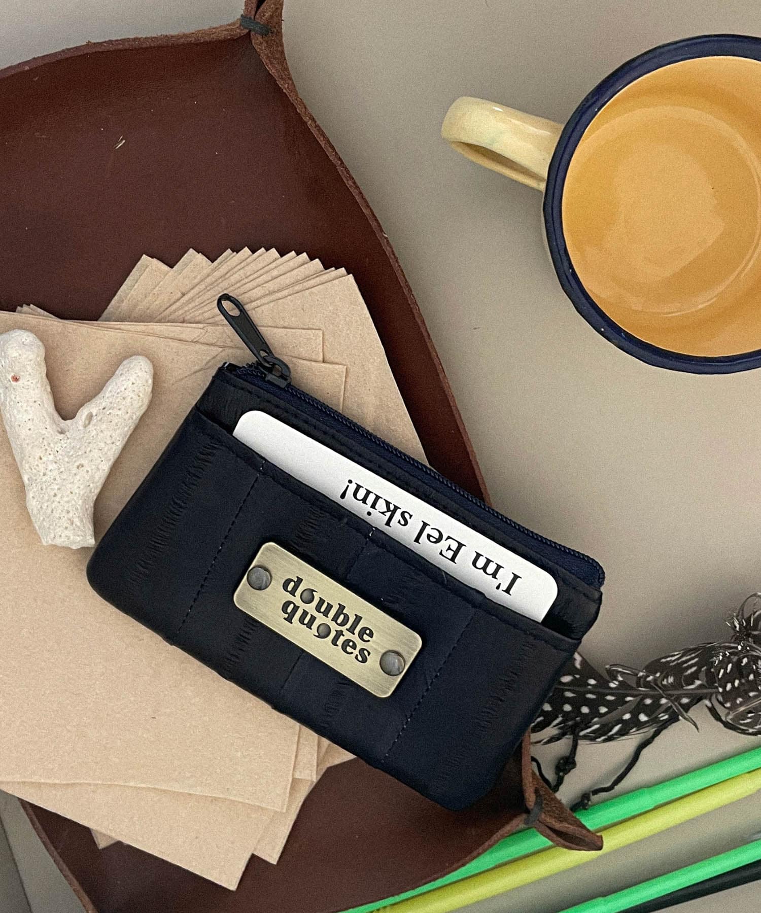 double quotes　BUTTER CARD HOLDER 1ST ネイビー One
