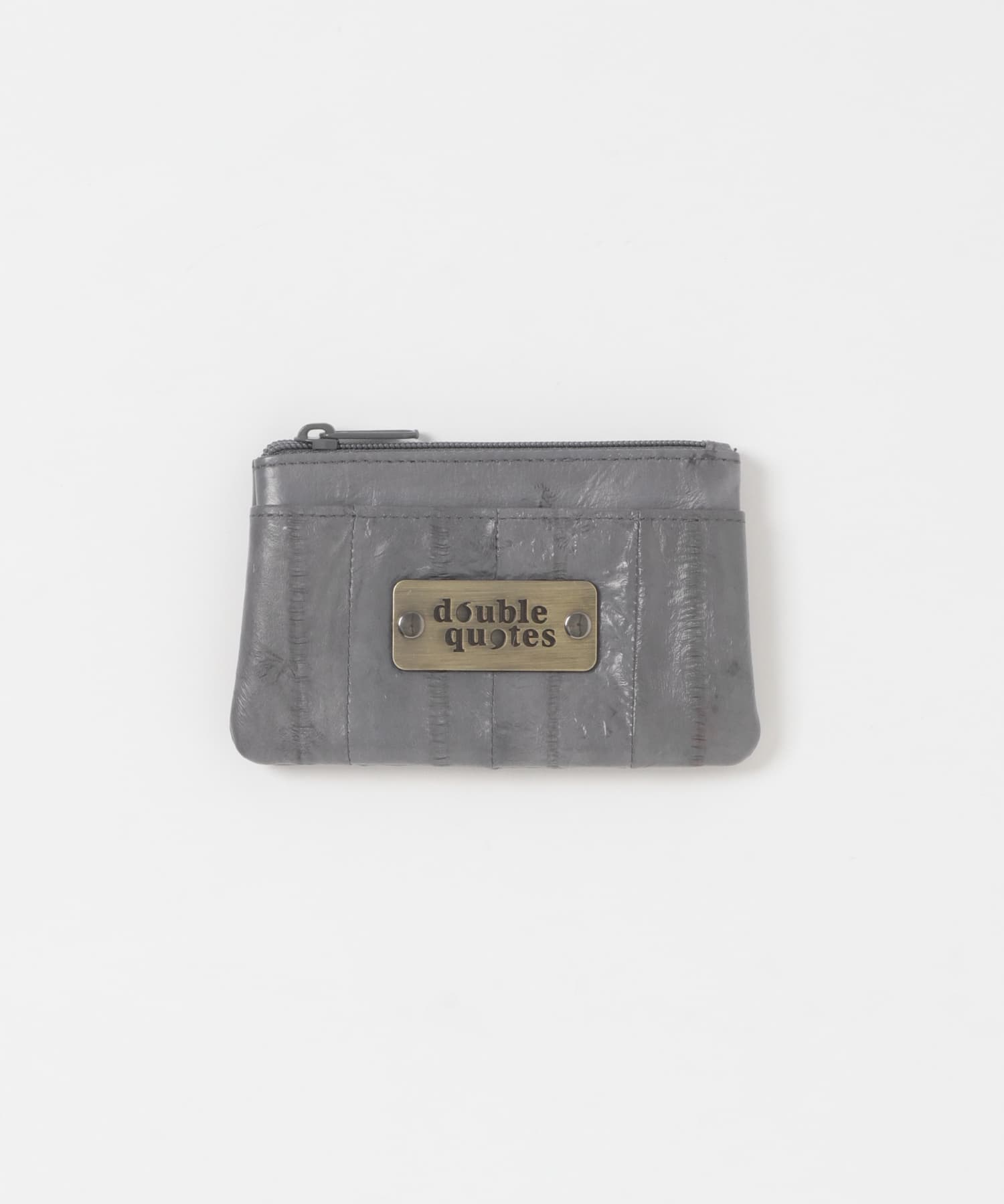 double quotes　BUTTER CARD HOLDER 1ST グレー One