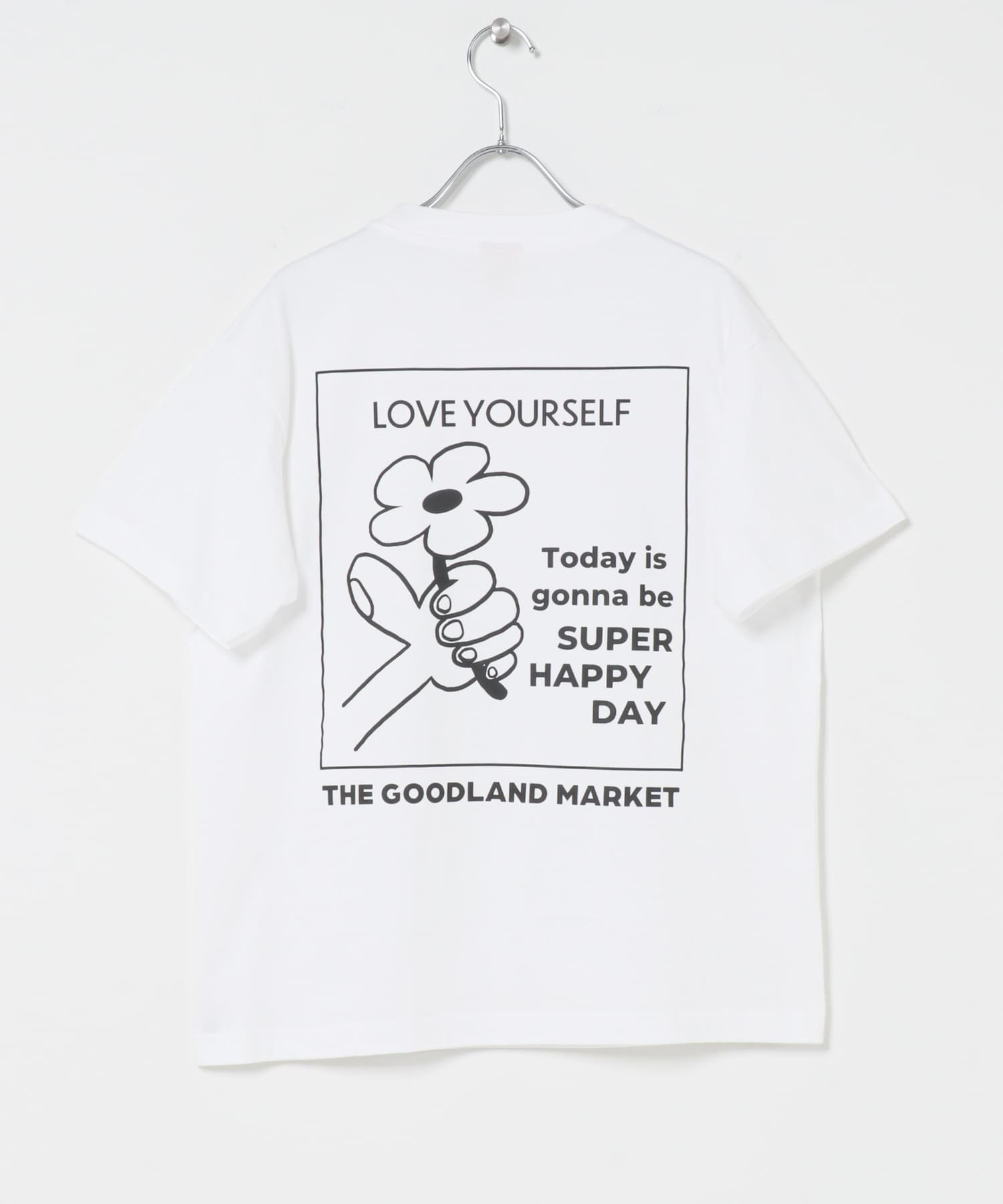 ザ グッドランド マーケット　THE GOODLAND TEE-flower WHITE S