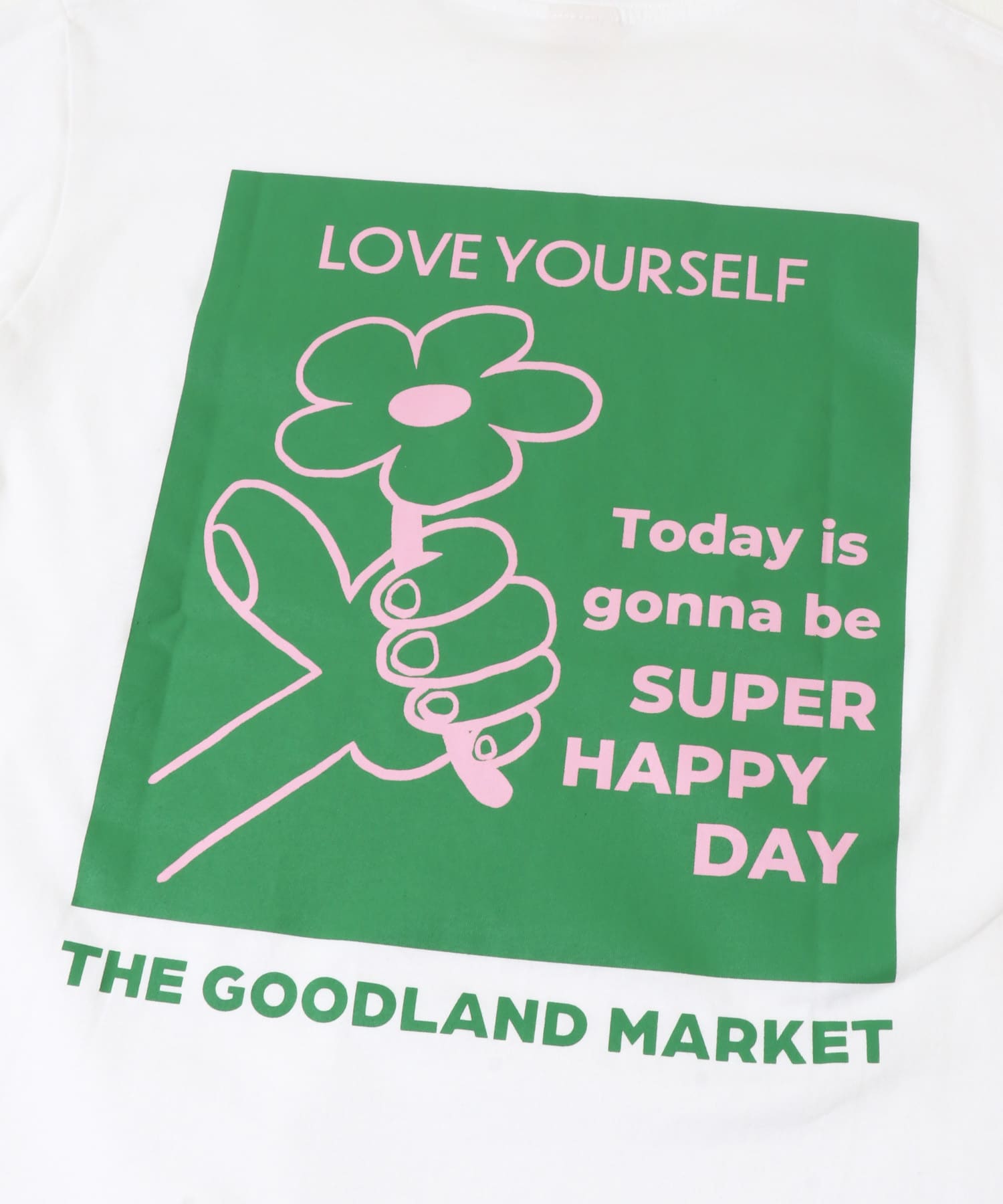 ザ グッドランド マーケット　THE GOODLAND TEE-flower GREEN S
