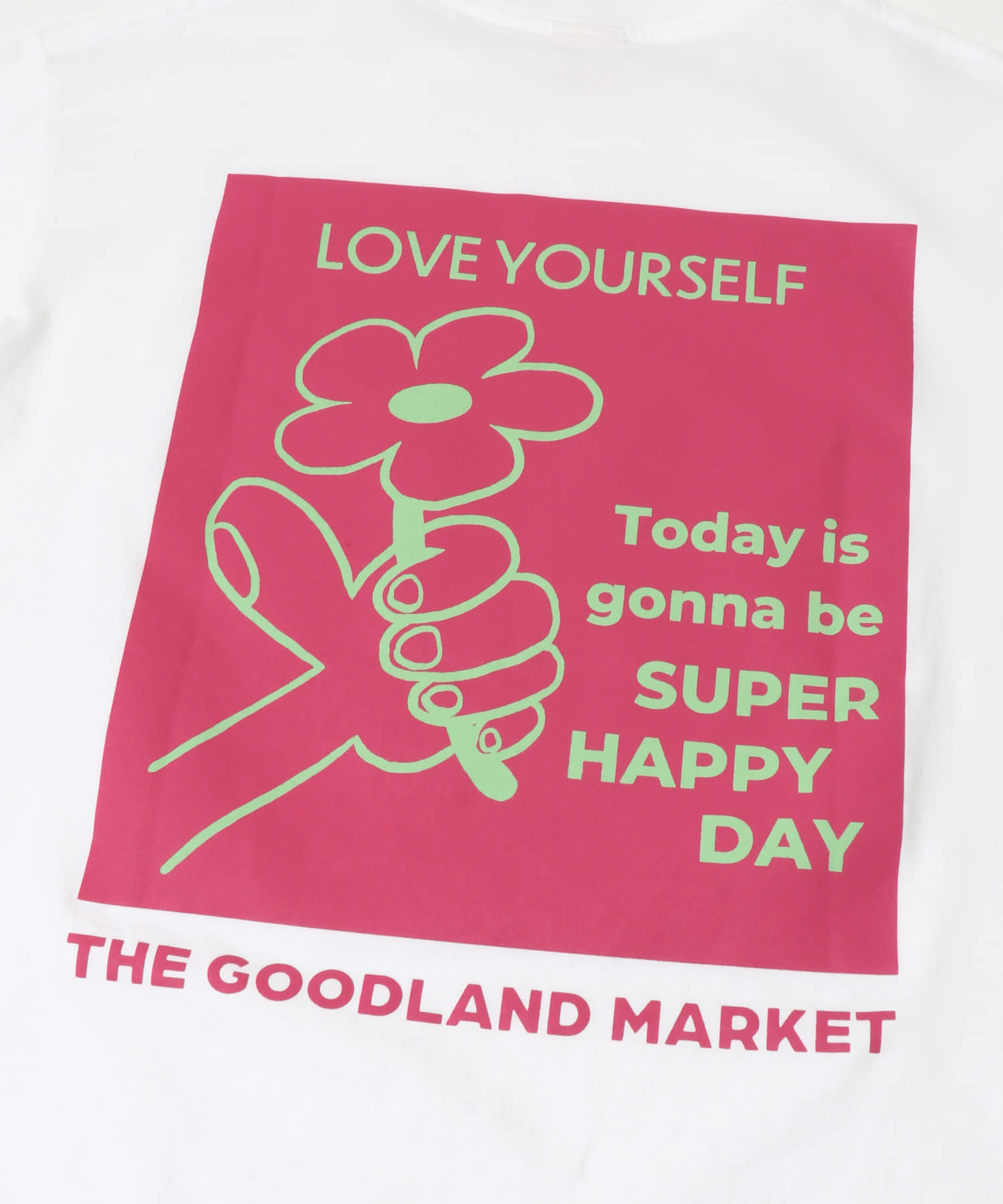 ザ グッドランド マーケット　THE GOODLAND TEE-flower PINK S