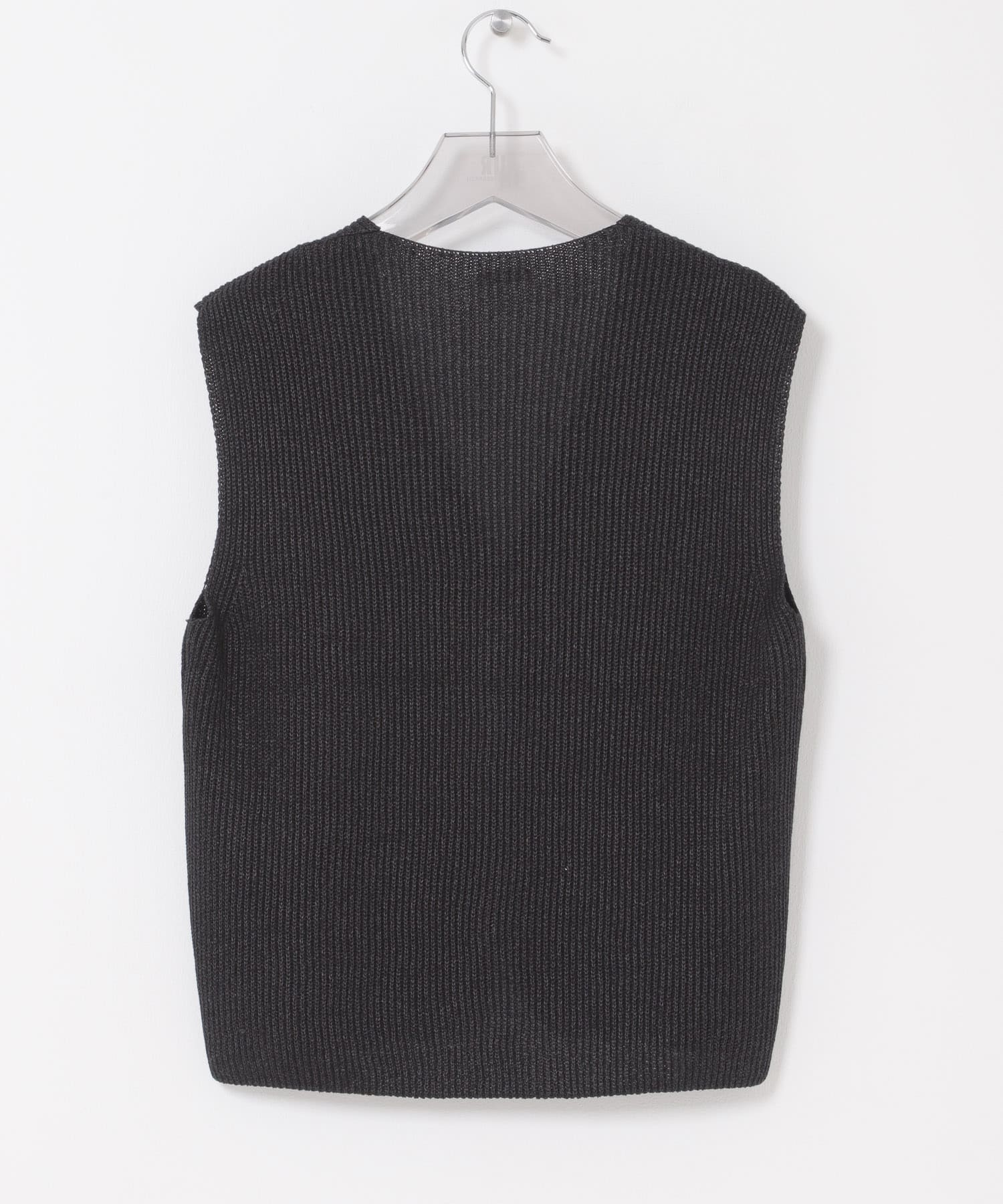 PURLAM　WASHI M-G AZE VEST BLACK 2
